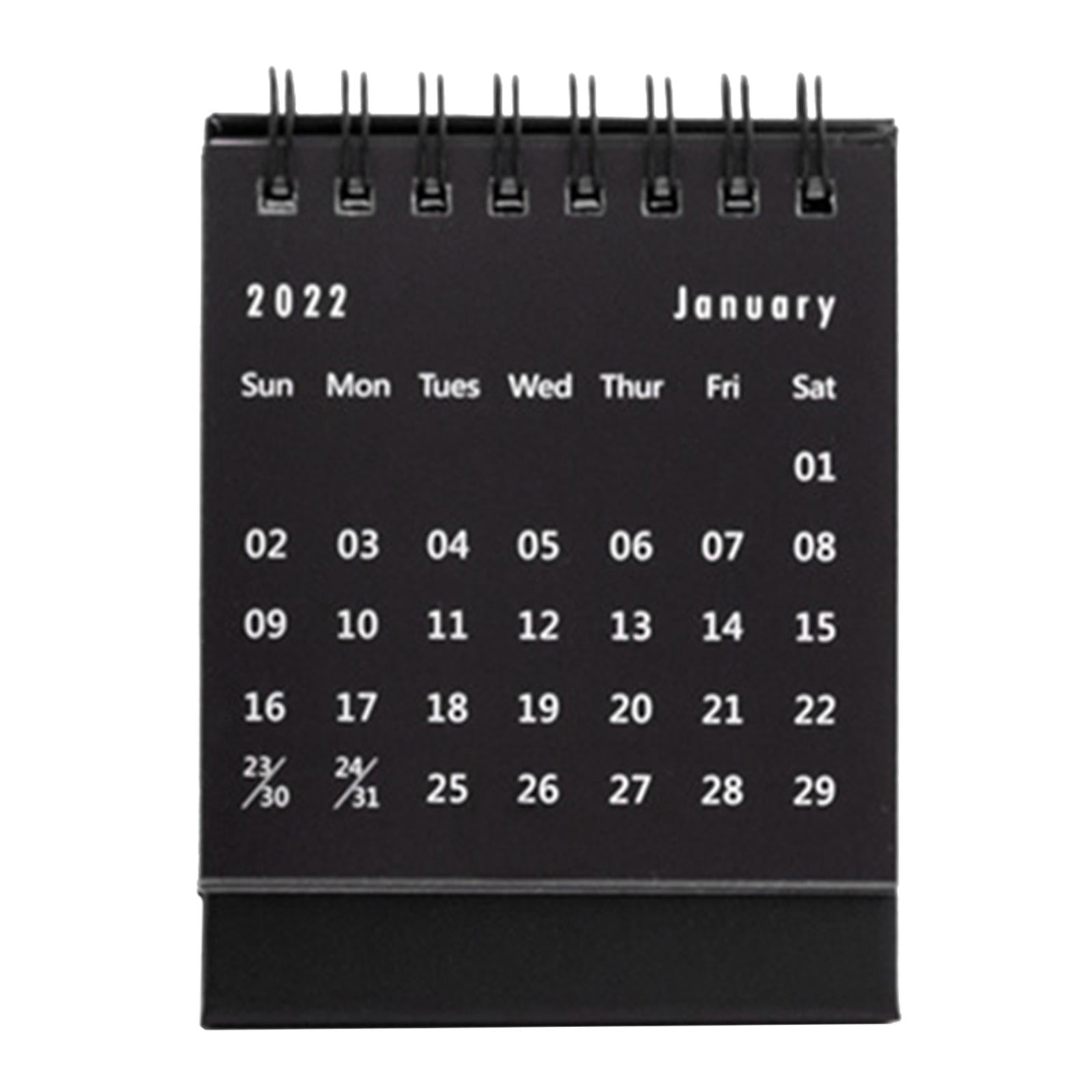 Desktop Calendar Table Work Top Planner Organizer for Home Office Black