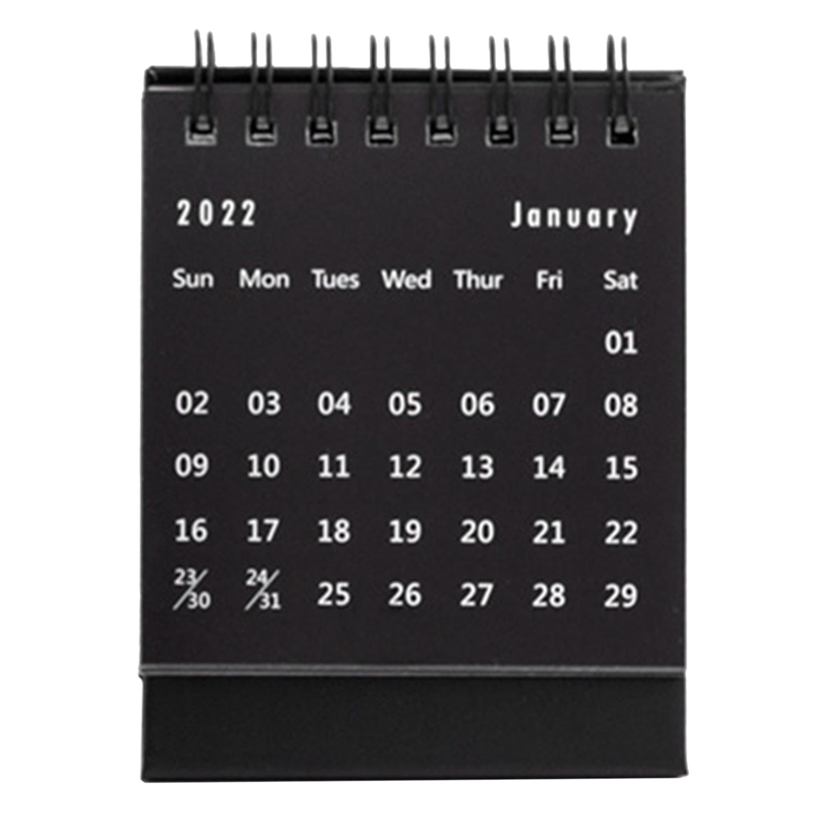Desktop Calendar Table Work Top Planner Organizer for Home Office Black