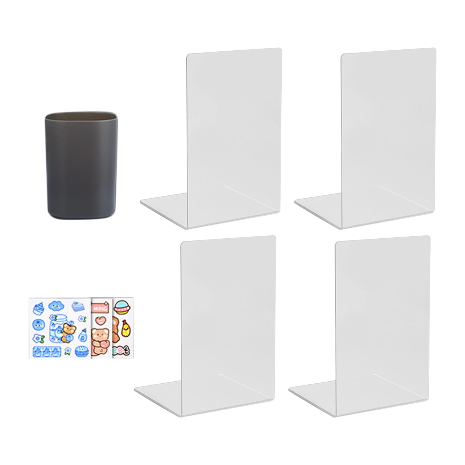 Book Ends with Pencil Holder Books Stand for Stationery Papers Pen Matte