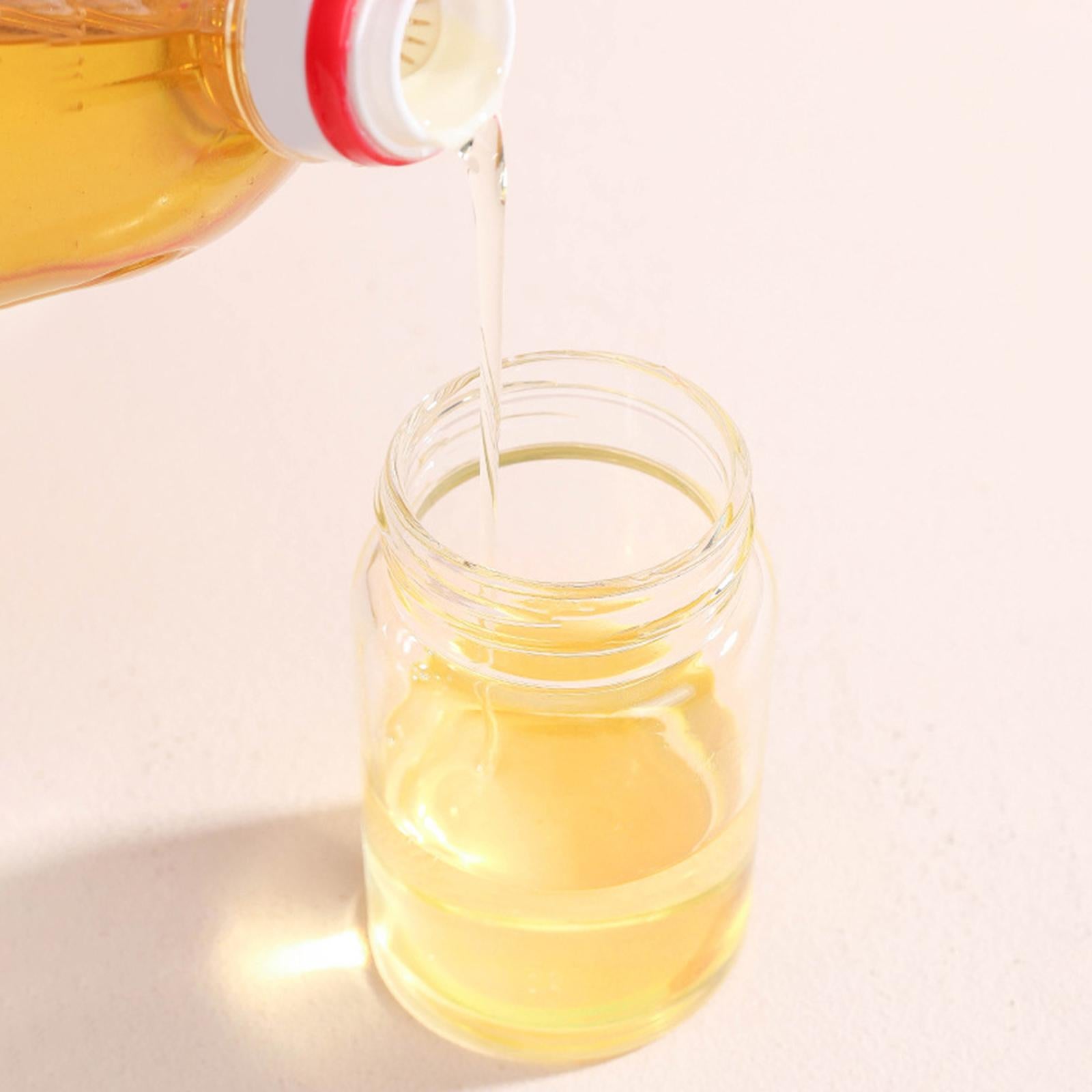Oil Bottle with Silicone Brush Oil Container for Cooking Baking White