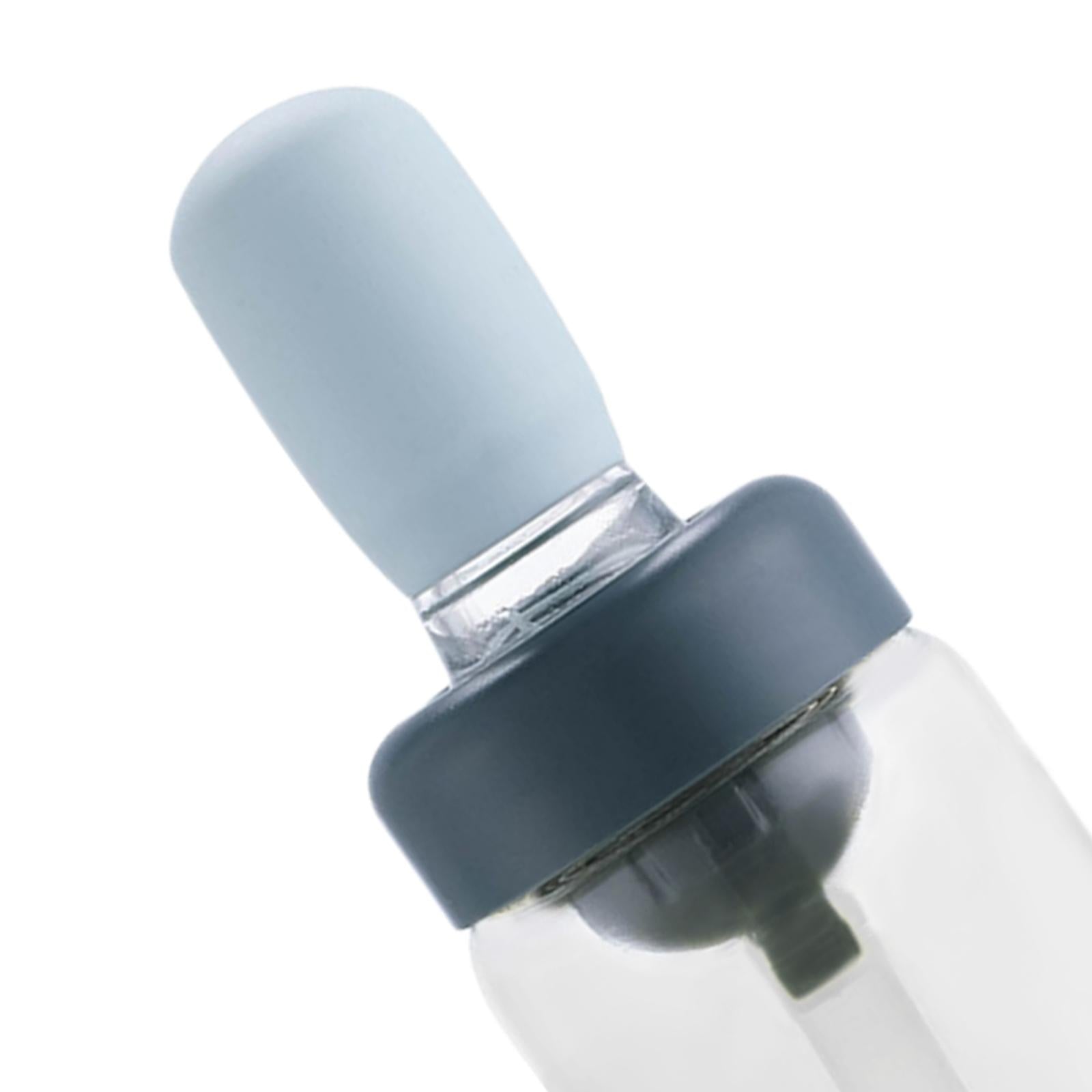 Oil Bottle with Silicone Brush Oil Container for Cooking Baking Blue