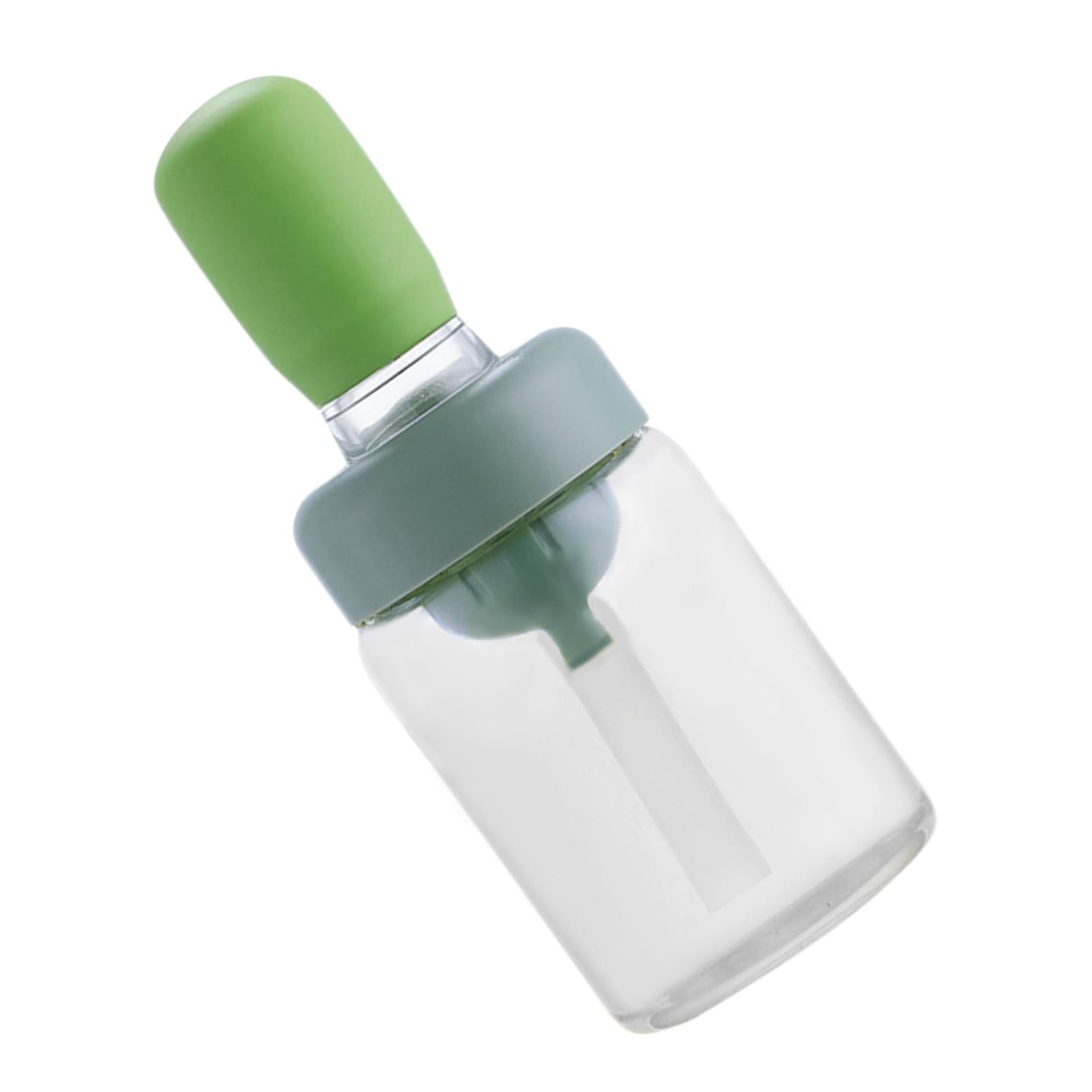Oil Bottle with Silicone Brush Oil Container for Cooking Baking Green