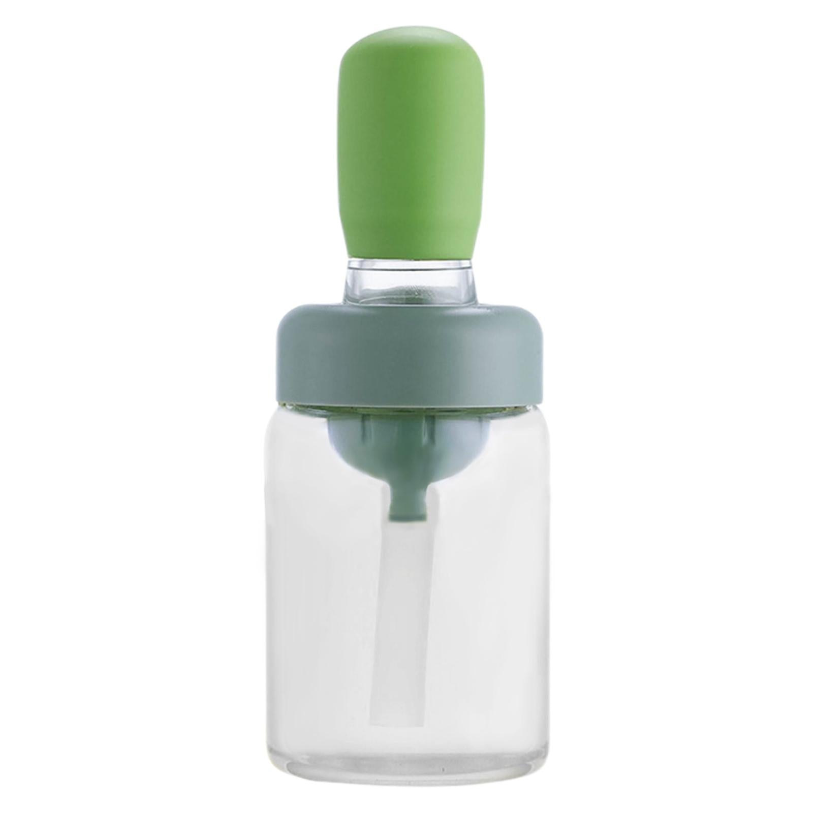 Oil Bottle with Silicone Brush Oil Container for Cooking Baking Green