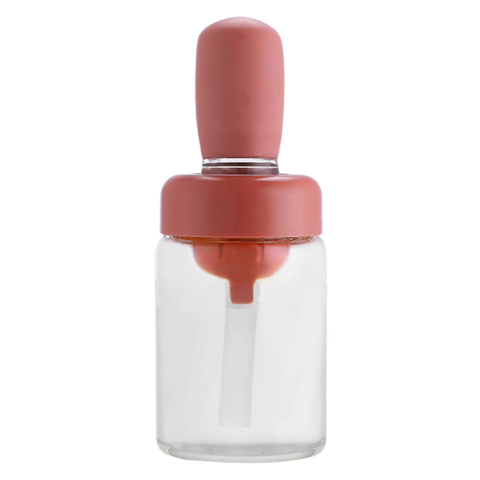 Oil Bottle with Silicone Brush Oil Container for Cooking Baking Pink