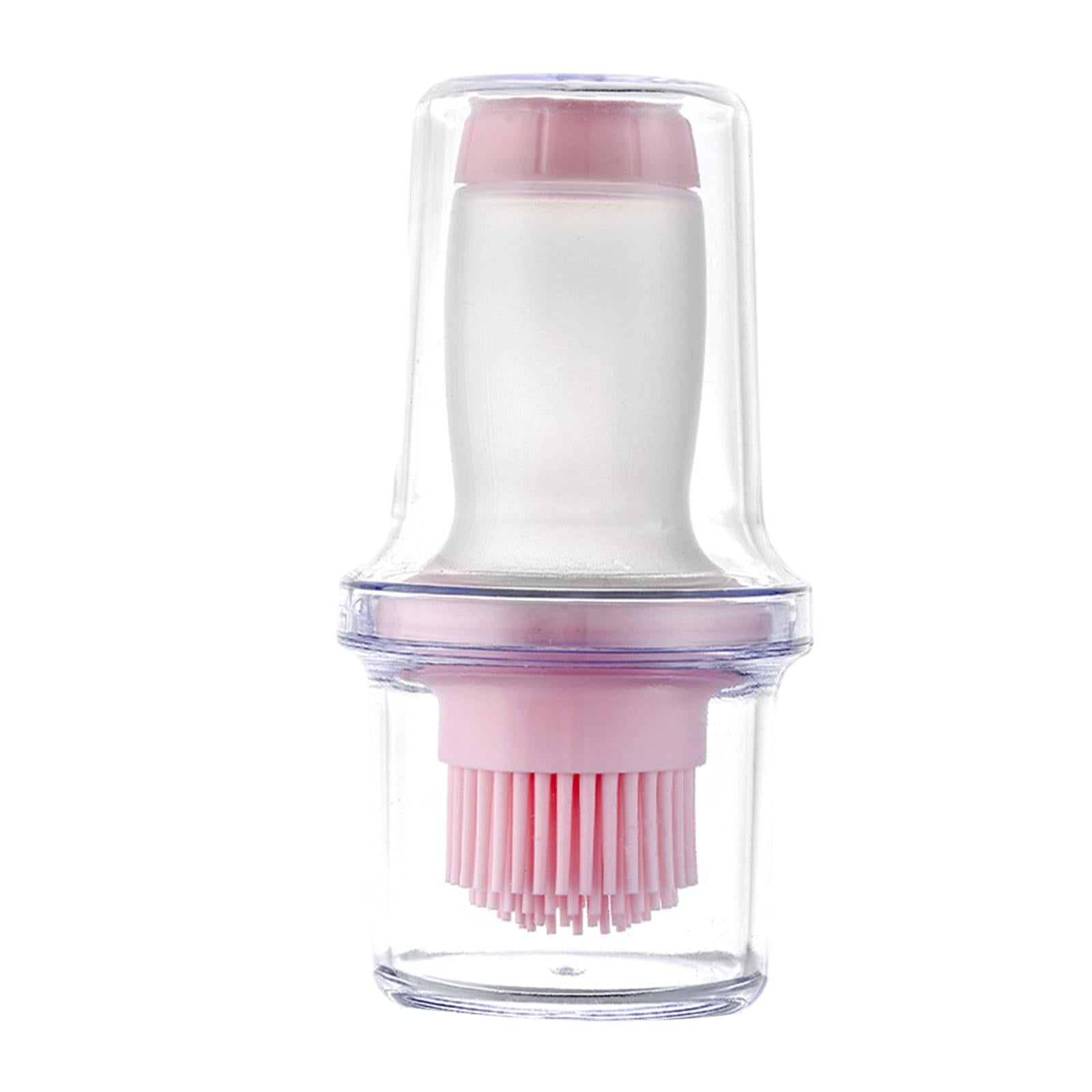 Barbecue Bottle with Brush Oil Brush Silicone Baking BBQ Tools Pink