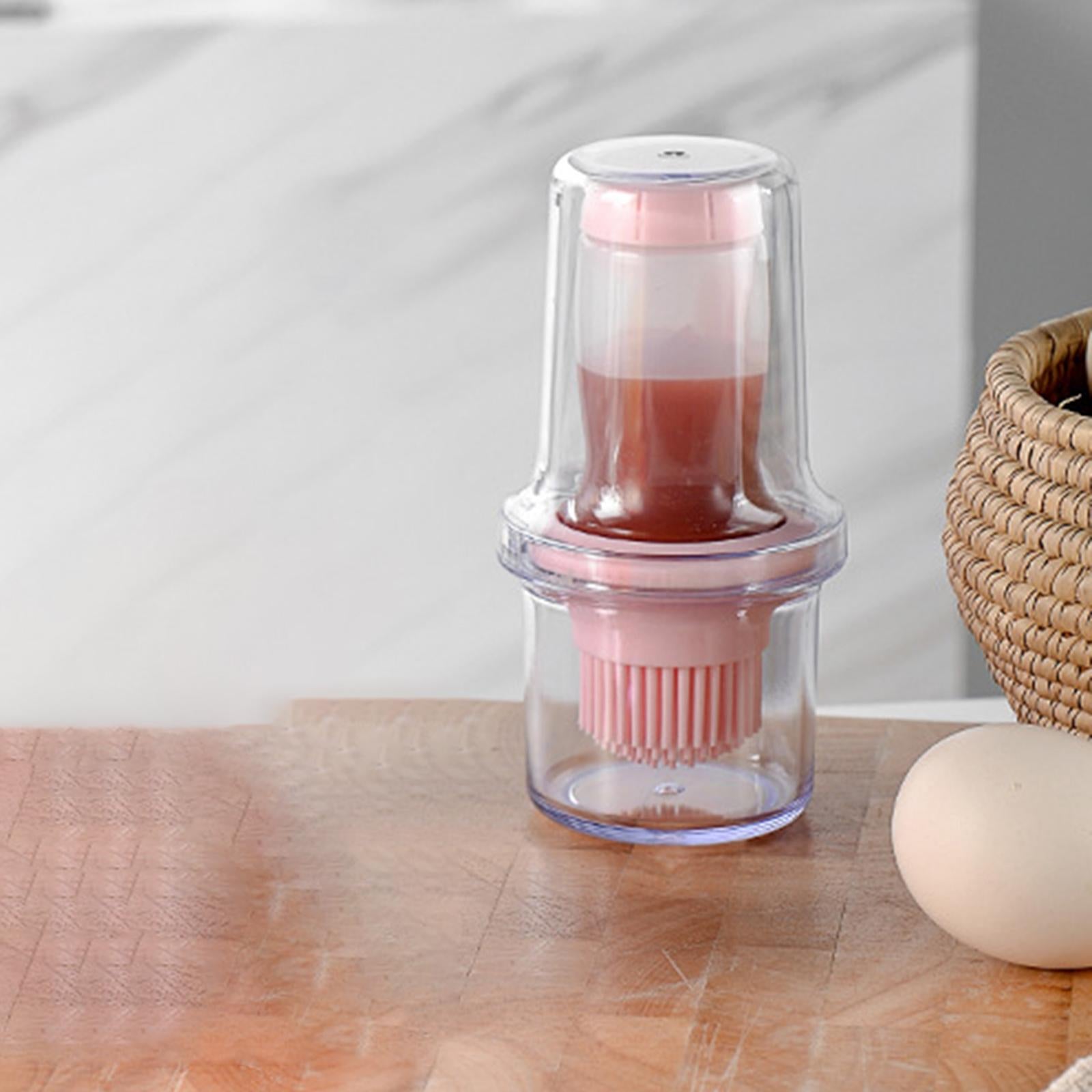 Barbecue Bottle with Brush Oil Brush Silicone Baking BBQ Tools Pink