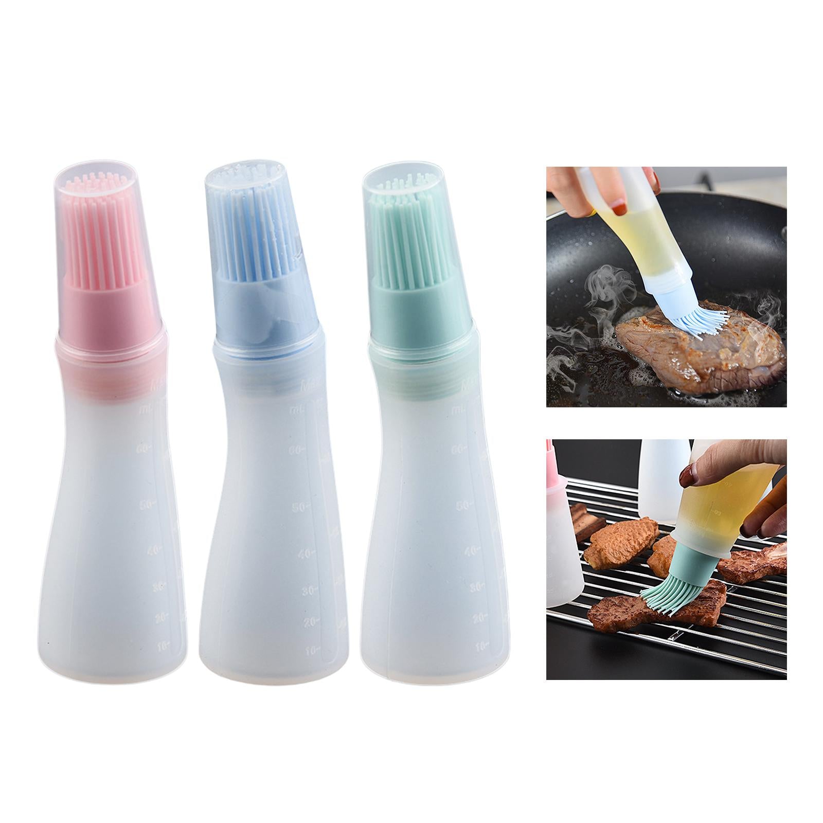 Oil Bottle Brush High Temperature Baking Cake Brush for Baking BBQ Blue