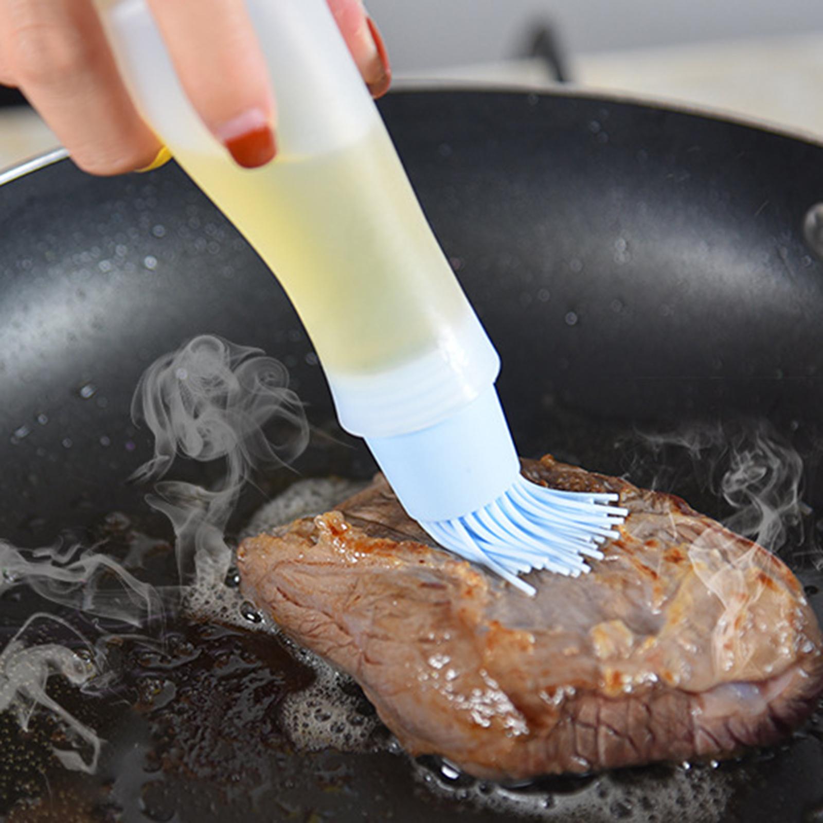 Oil Bottle Brush High Temperature Baking Cake Brush for Baking BBQ Blue