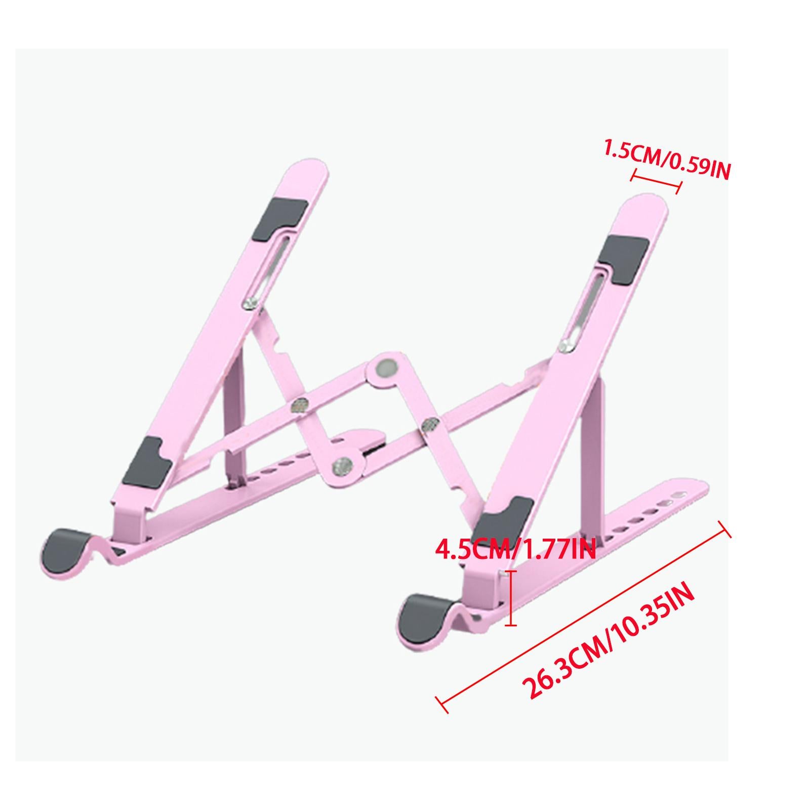 Laptop Stand Height Adjustable Computer Stand for Notebook Desk Office Pink