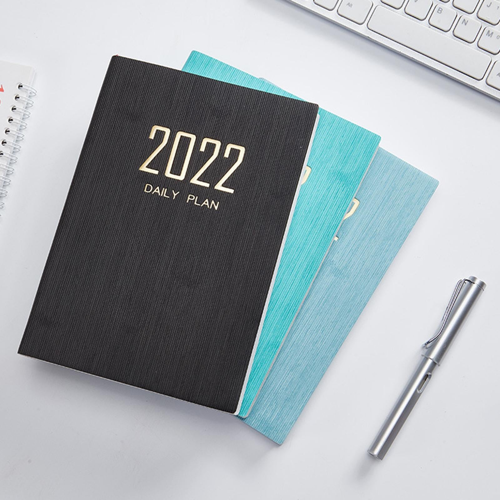 Daily Notebook W/ 12 Months Time Noting Portable Weekly Monthly for School Blue