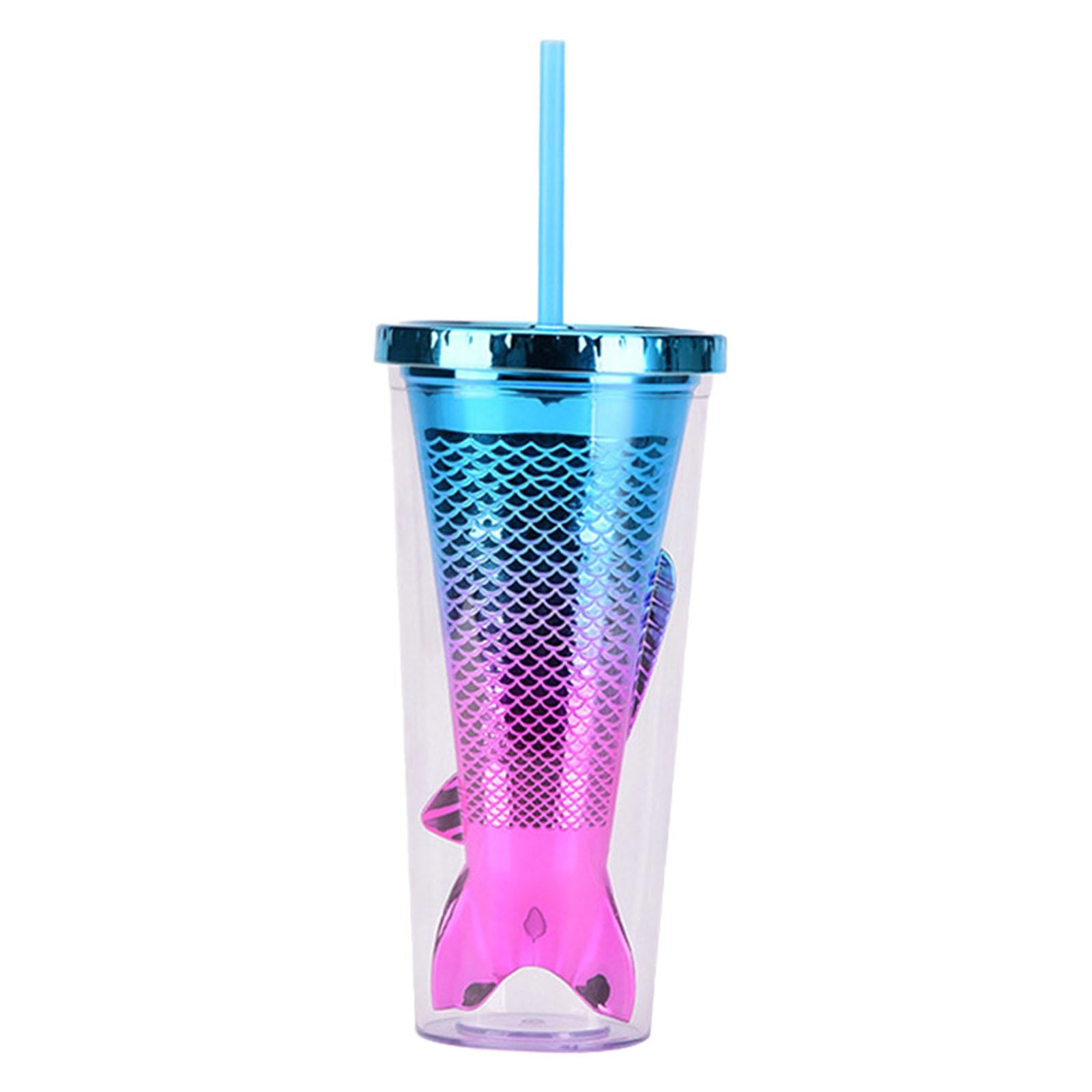 Glamour Tumbler Glitter Drinking Cup Leakproof Water Bottle with Straw & Lid Style C