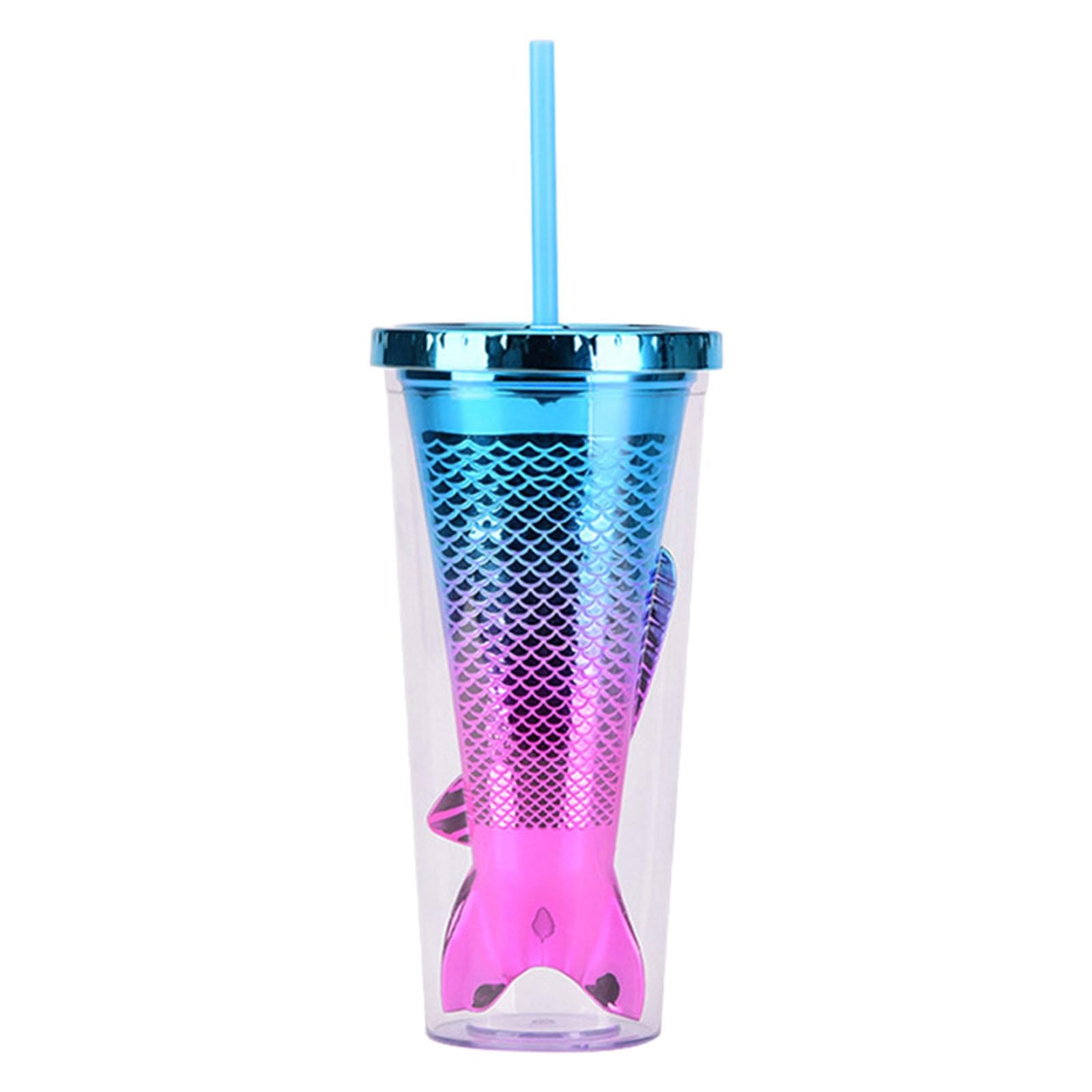 Glamour Tumbler Glitter Drinking Cup Leakproof Water Bottle with Straw & Lid Style C