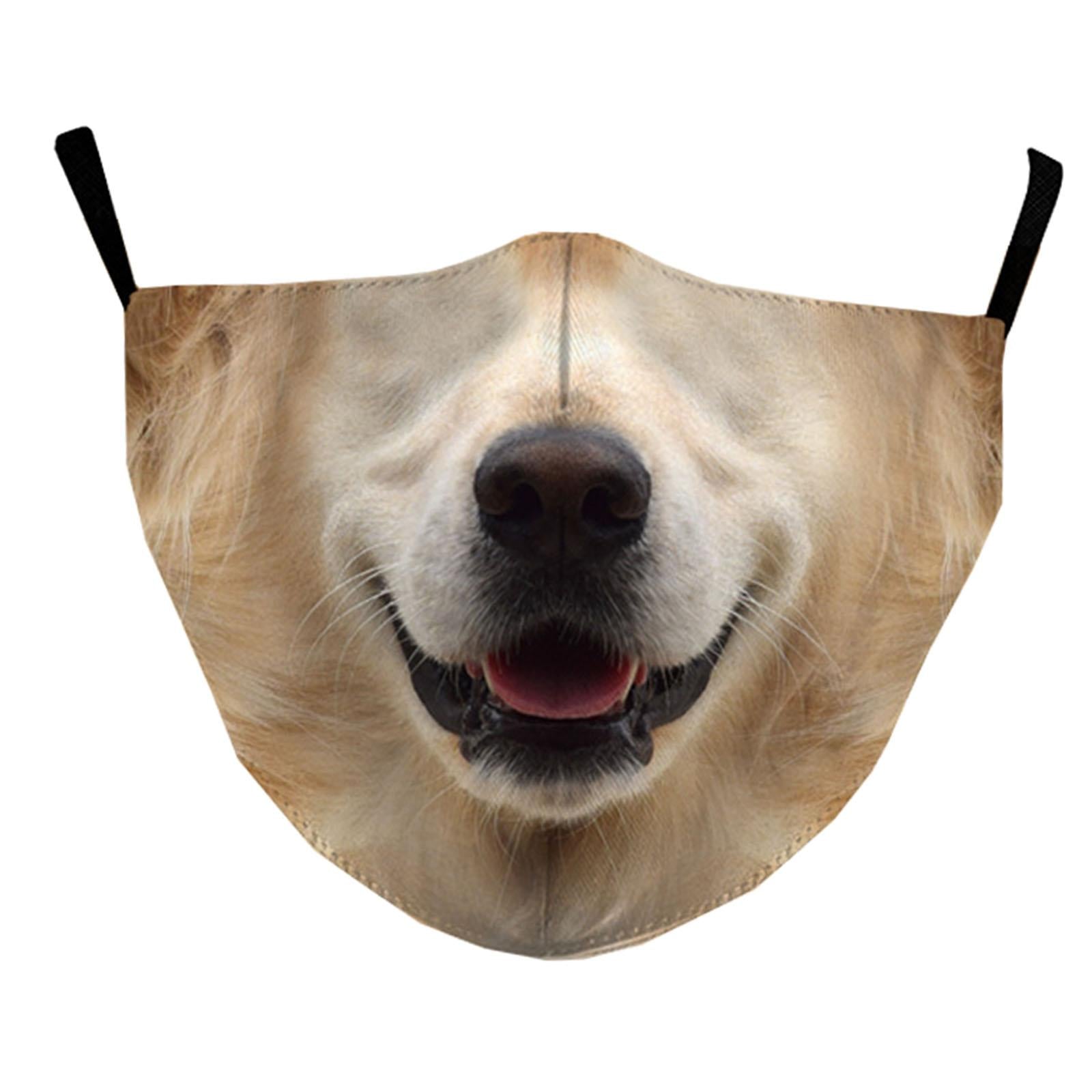 Funny Spoof Mouth Masks Adjustable Dustproof Reusable for Men Women Adults Dog