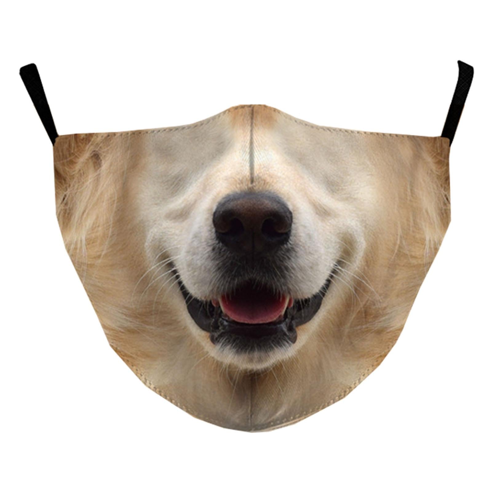 Funny Spoof Mouth Masks Adjustable Dustproof Reusable for Men Women Adults Dog