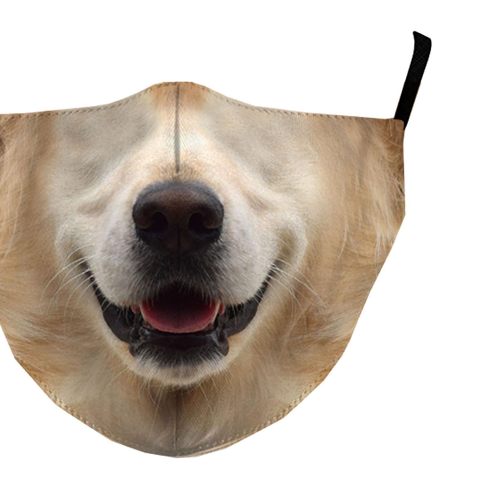 Funny Spoof Mouth Masks Adjustable Dustproof Reusable for Men Women Adults Dog