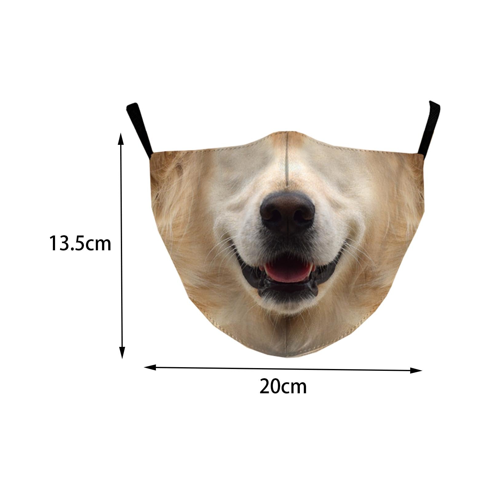 Funny Spoof Mouth Masks Adjustable Dustproof Reusable for Men Women Adults Dog