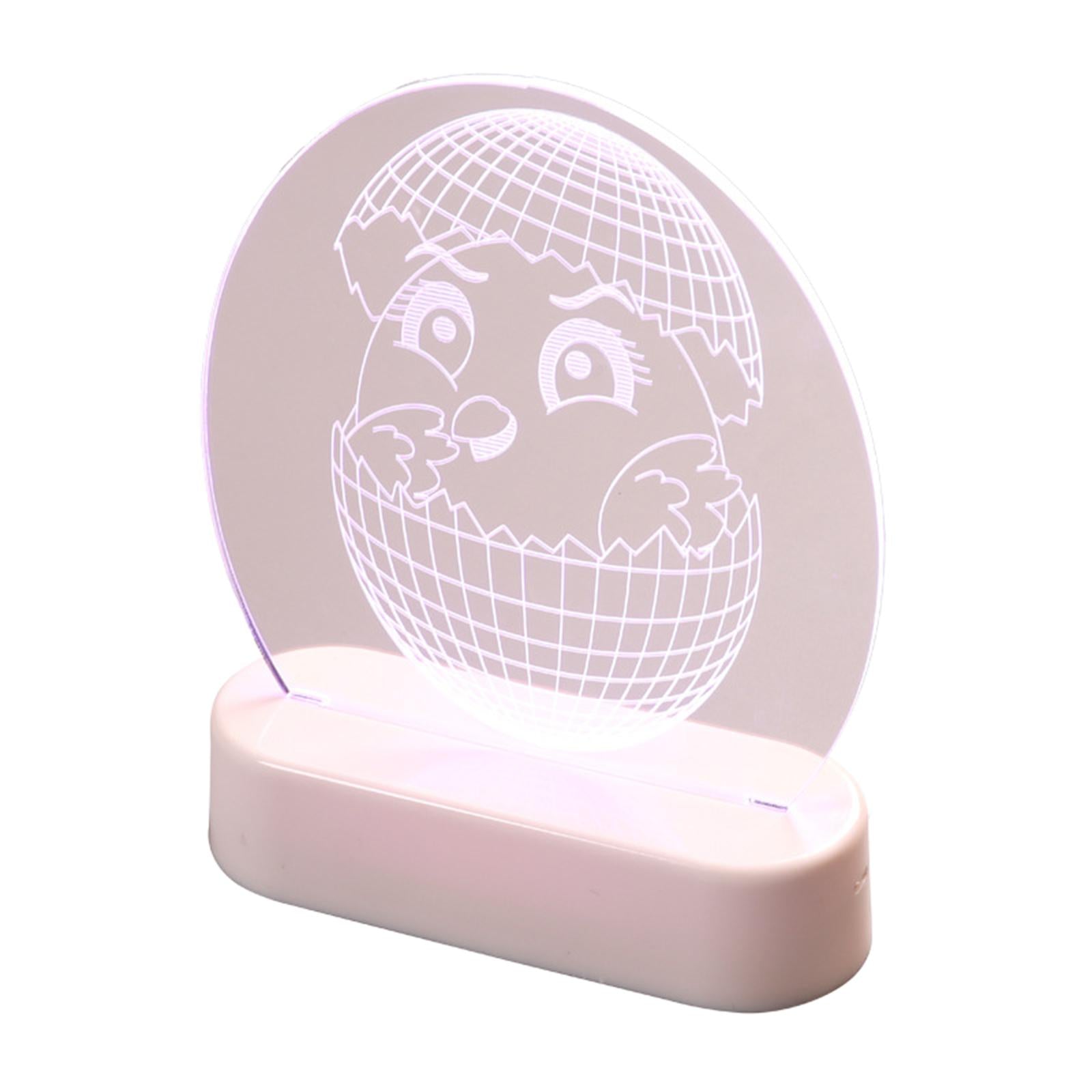 Lovely 3D Acrylic Night Light Easter Party Home Decor Ornaments Chicken