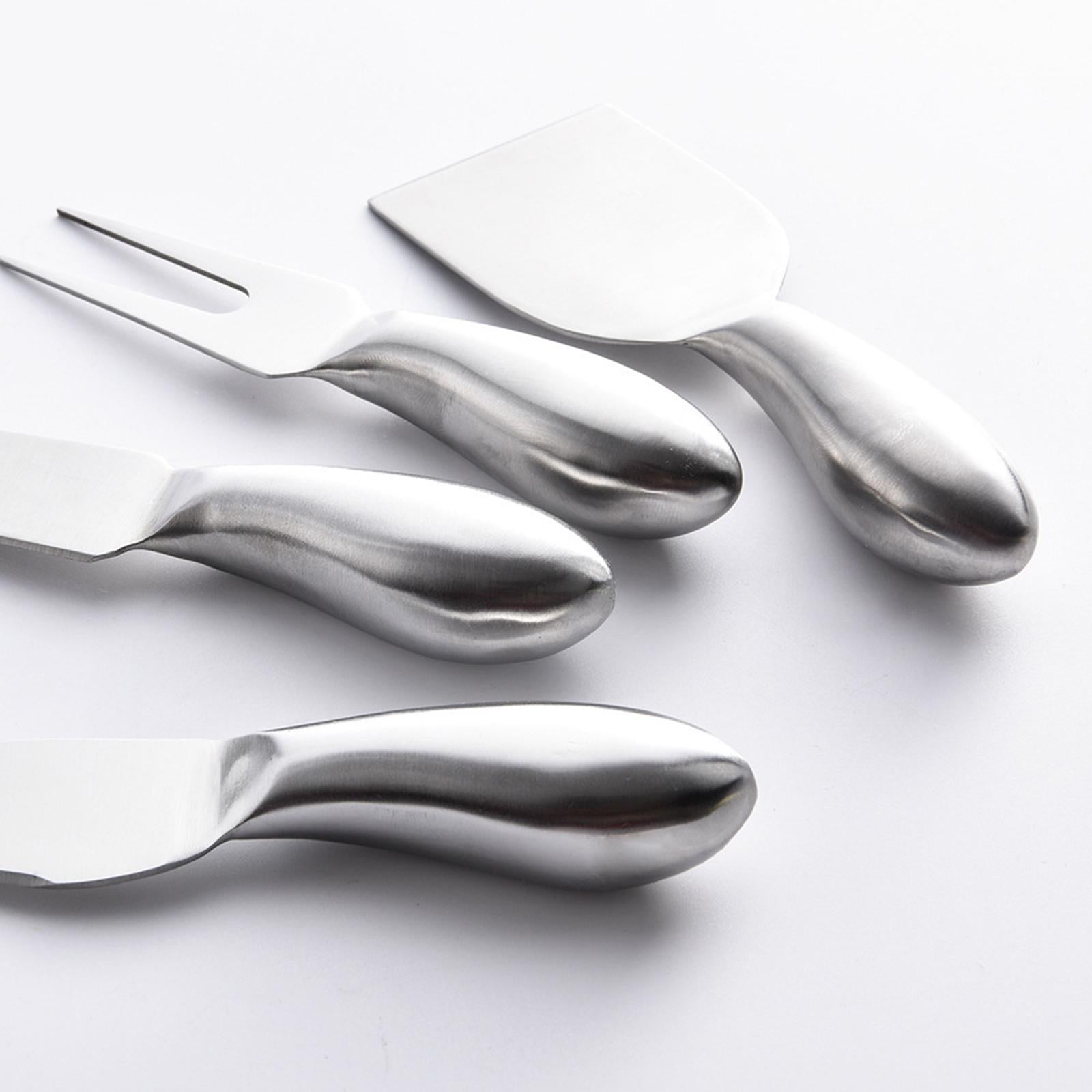 Stainless Steel Cheese Tools Set Cheese Cutter Cake Spatula 4PCS Silver