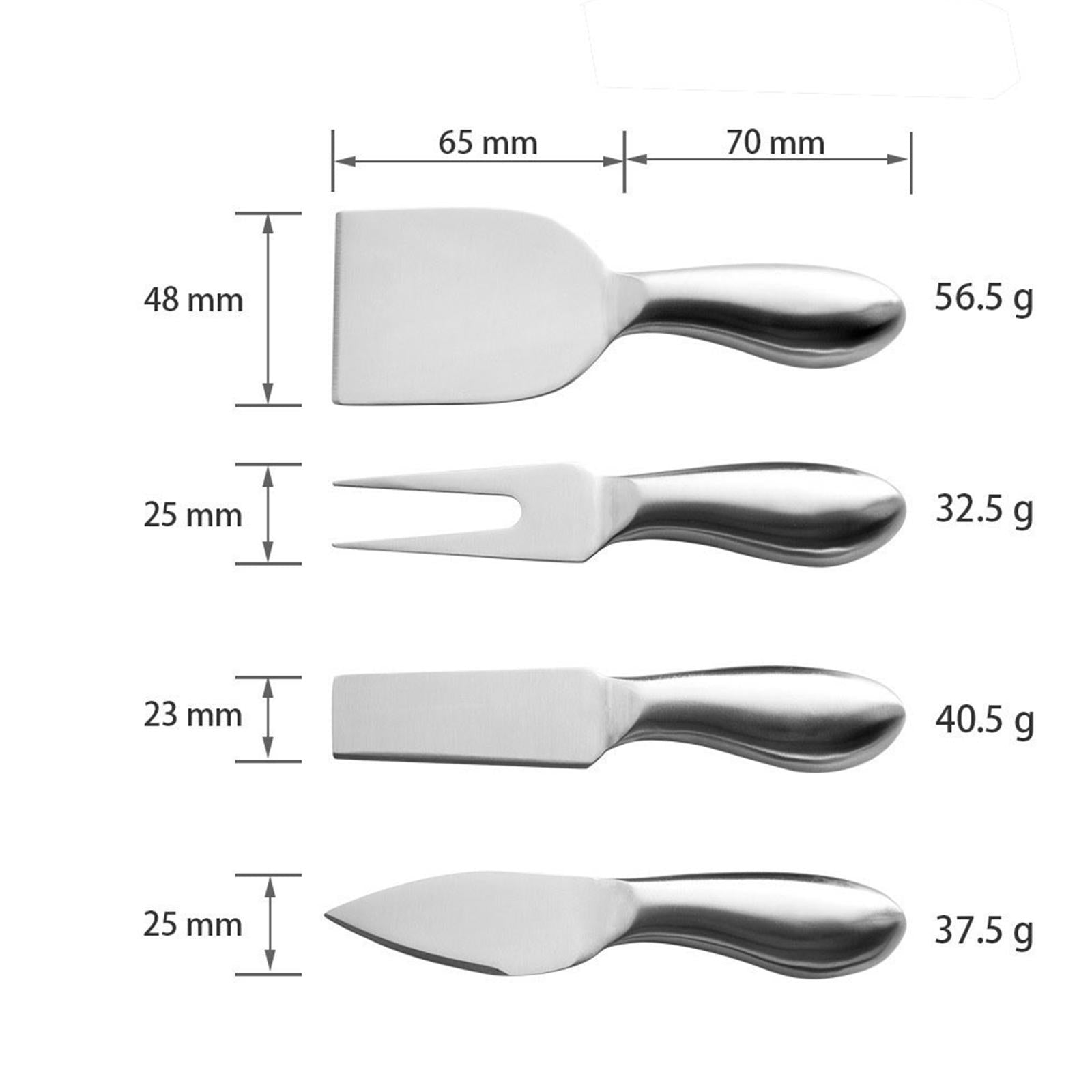 Stainless Steel Cheese Tools Set Cheese Cutter Cake Spatula 4PCS Silver