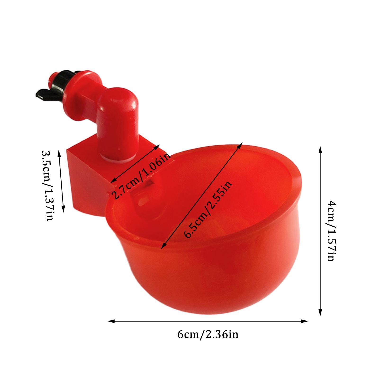 5Pcs Poultry Chicken Bird Coop Feeder Auto Water Drinking Cup Bowl Drinker