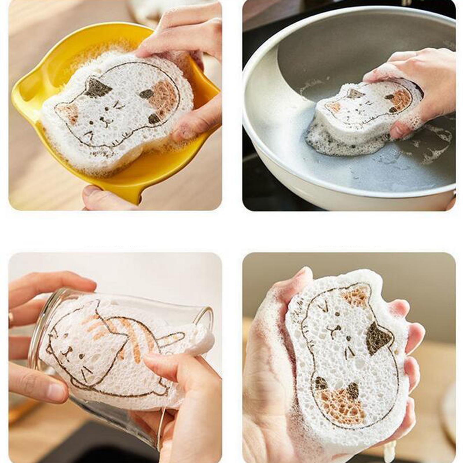 Non-Scratch Scrub Sponge Multi-Use for Cleaning Kitchen Clean Tough Messes Peas