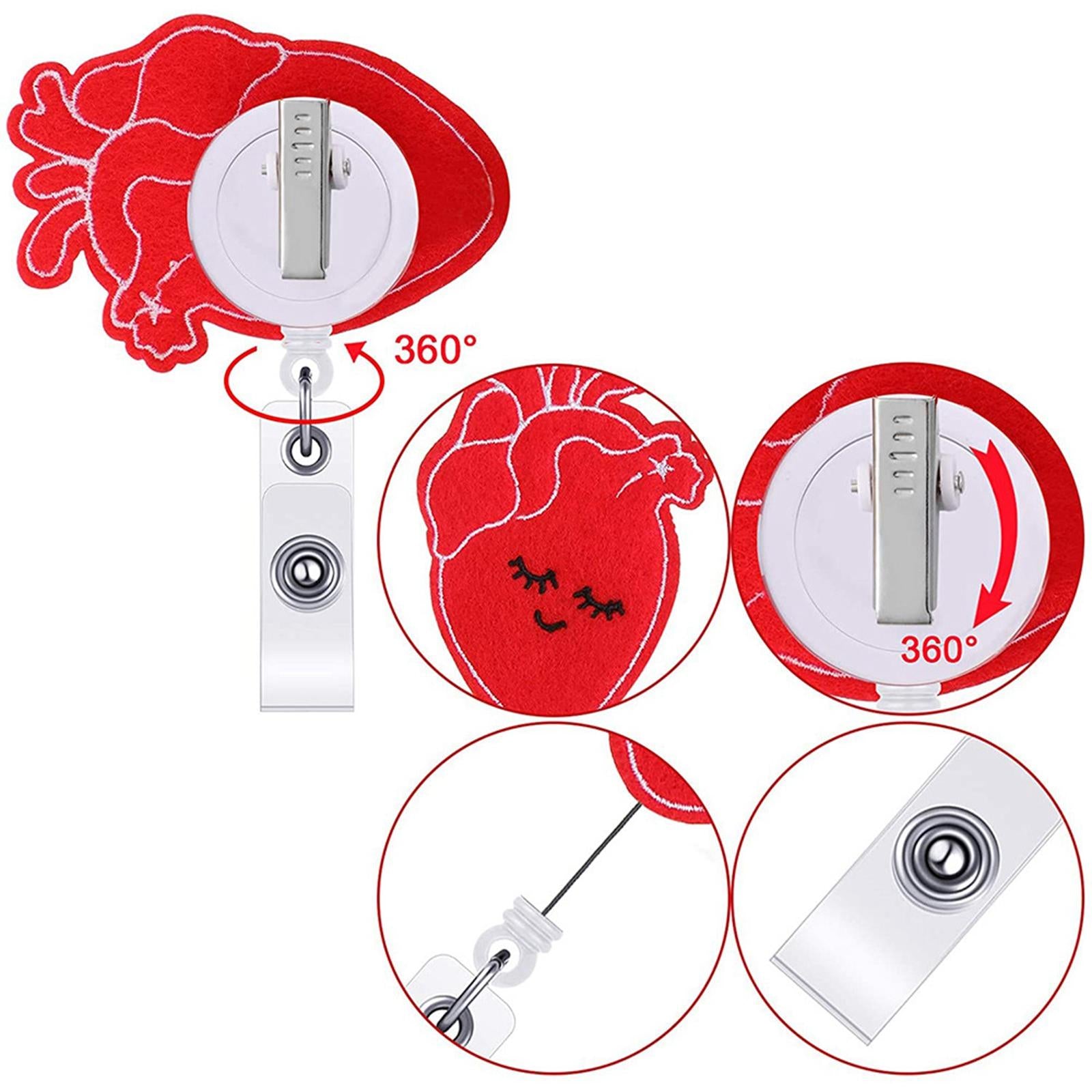 Retractable Nurse Badge Reel Clip Holder Doctor ID Card Holders Brain