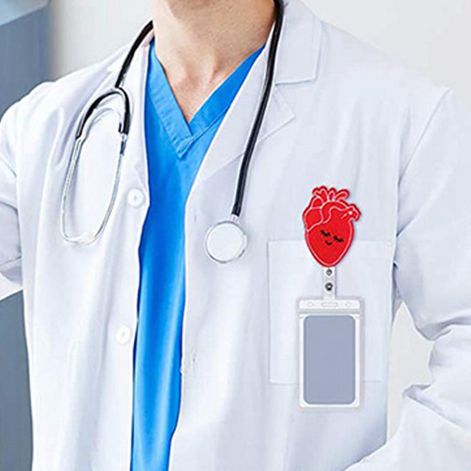 Retractable Nurse Badge Reel Clip Holder Doctor ID Card Holders Brain