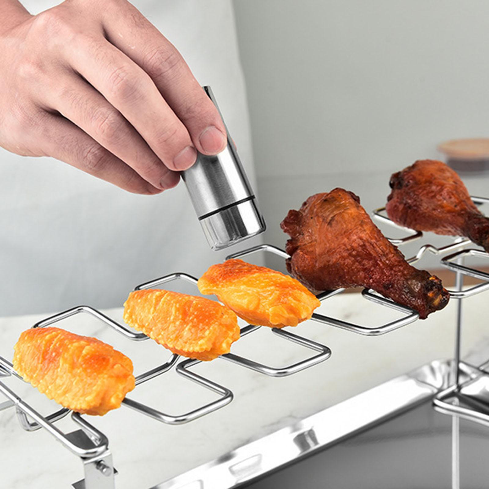 Chicken Leg Wing Grill Rack 14 Slots Non-Stick Barbecue Drumsticks Holder