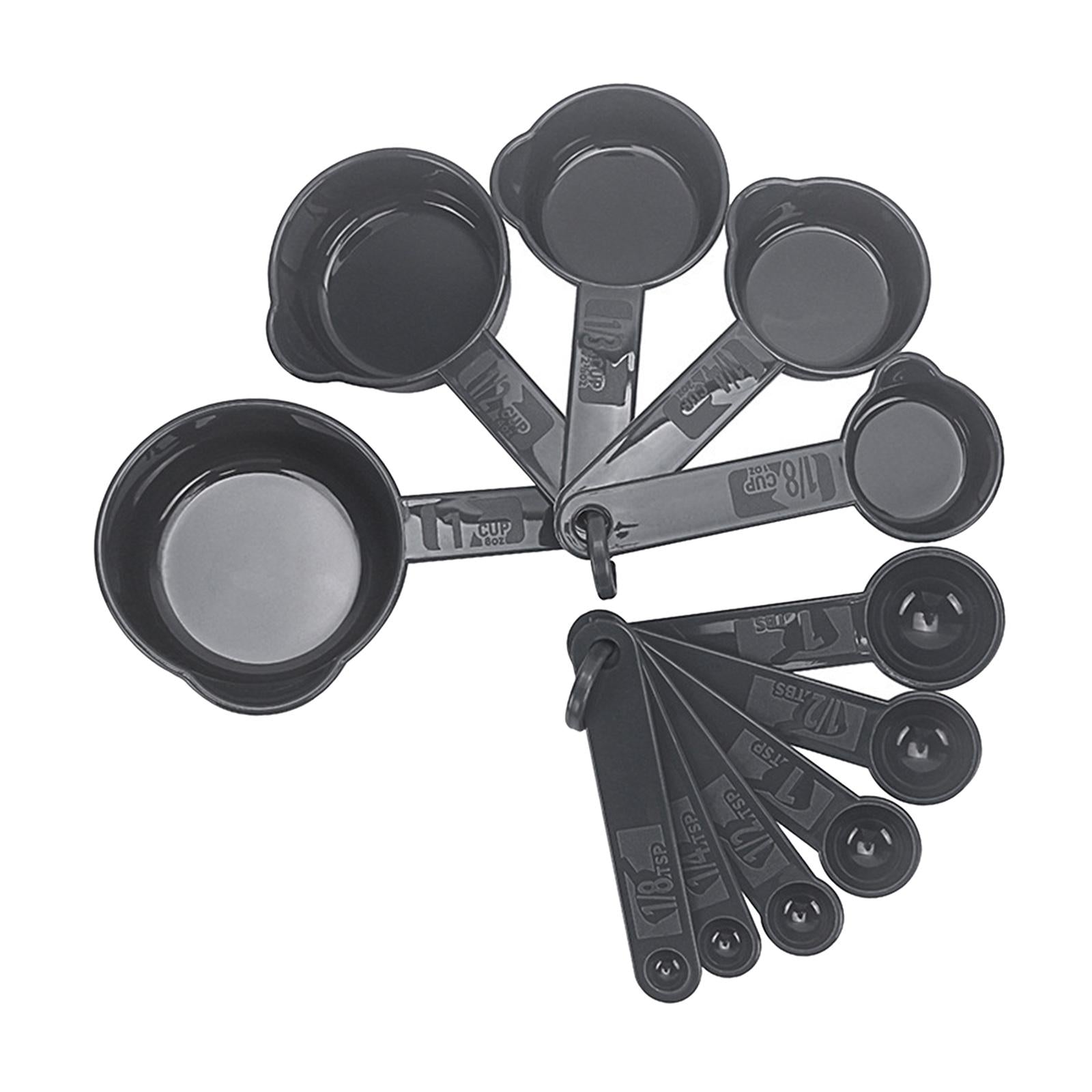 3xPP Measuring Spoons Cups Set with Scale Metering Spoon for Kitchen Tool Gray