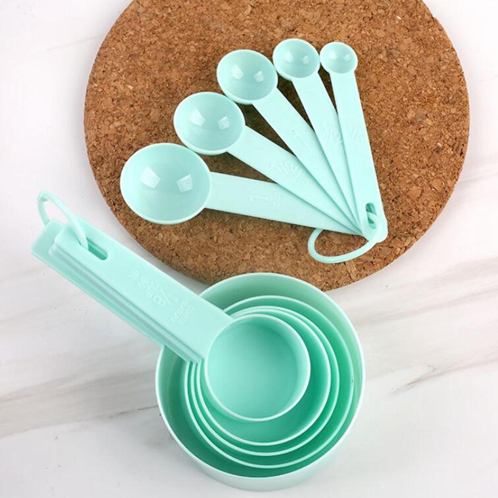 4x10x Measuring Spoons & Cups Coffee Scoops Teaspoon with Scale Pink