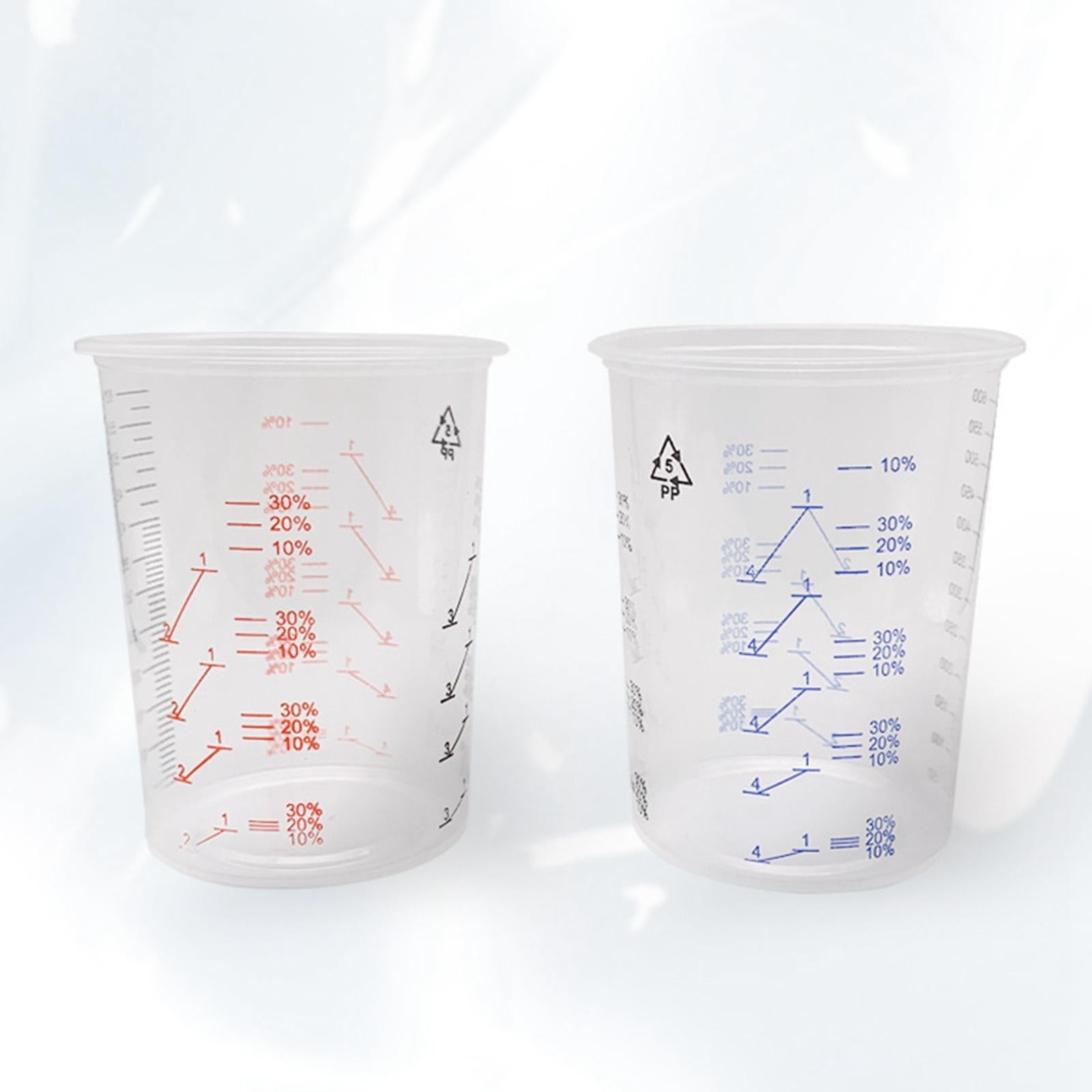 Disposable Graduated Clear Plastic Cups for Mixing Paint Stain Epoxy
