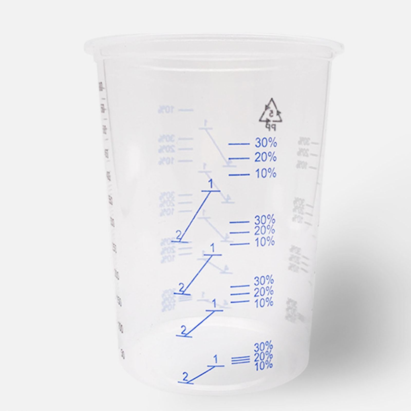 Disposable Graduated Clear Plastic Cups for Mixing Paint Stain Epoxy