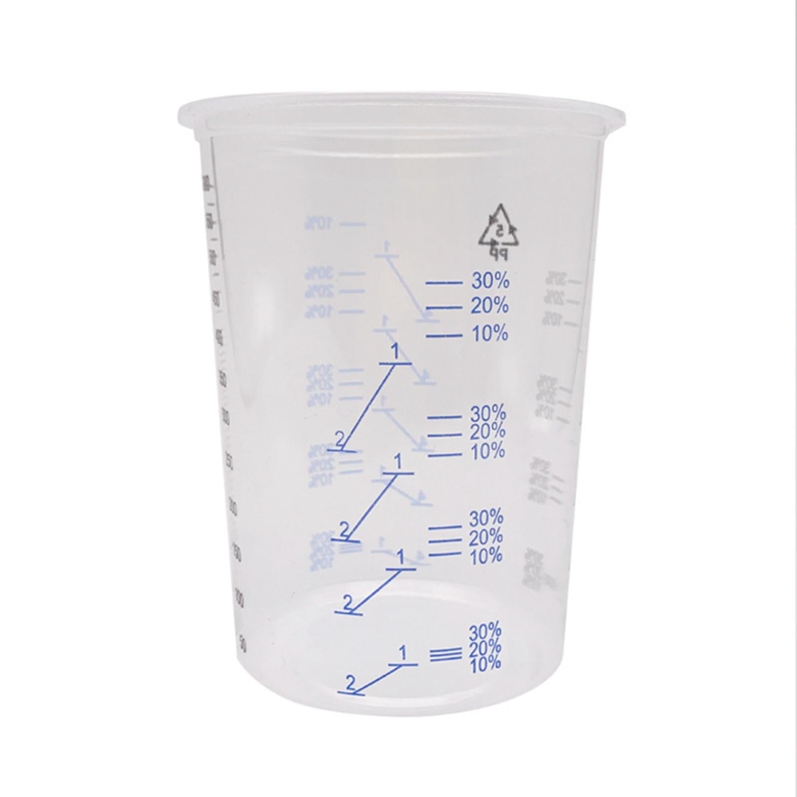 Disposable Graduated Clear Plastic Cups for Mixing Paint Stain Epoxy