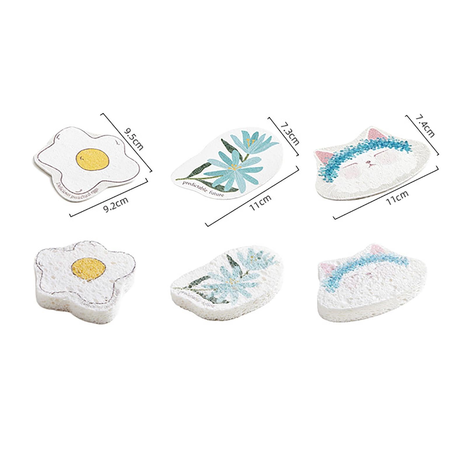 Non Stick Scrub Sponge Reusable Multifunctional for Bathroom Dish Pans Cat