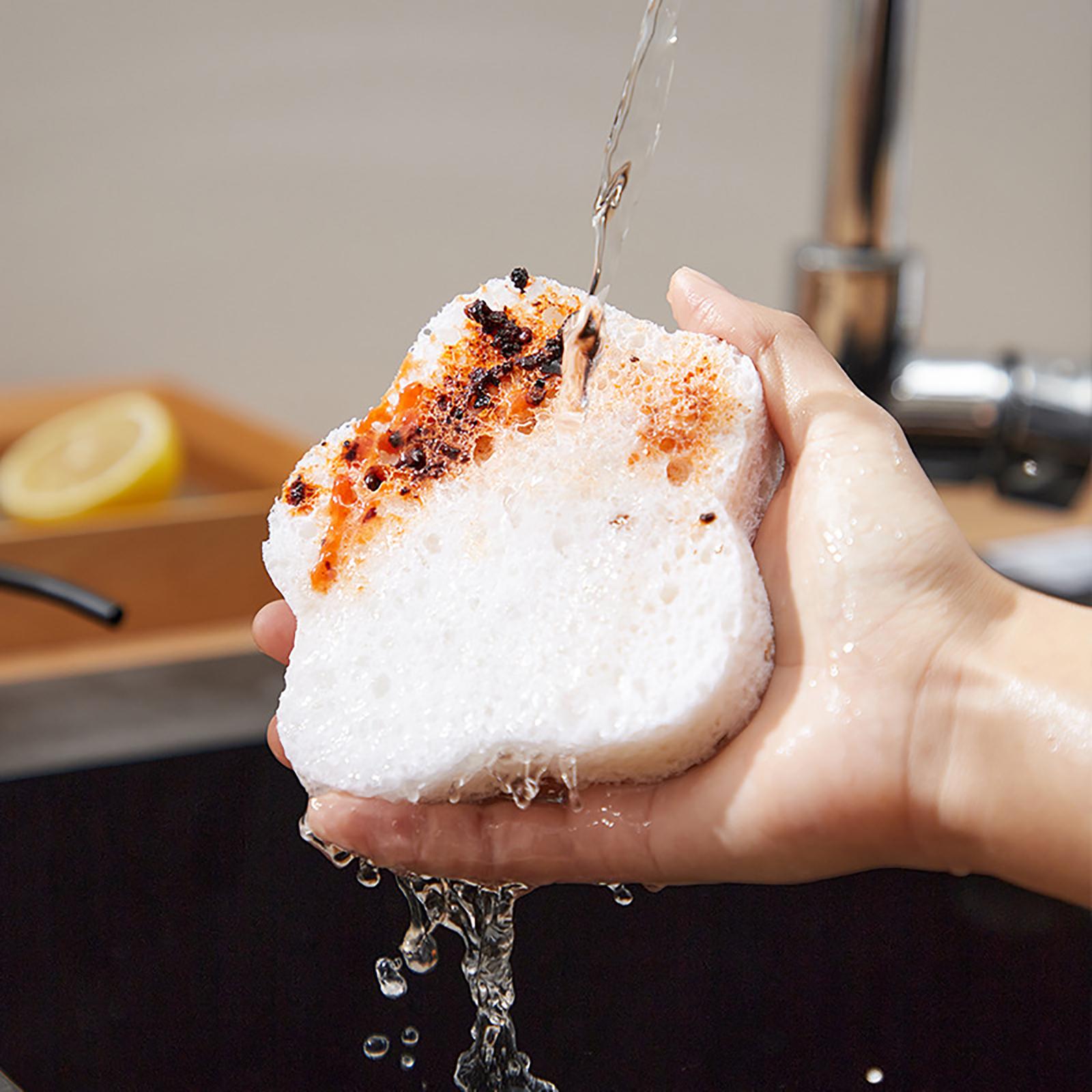 Non Stick Scrub Sponge Reusable Multifunctional for Bathroom Dish Pans Flower