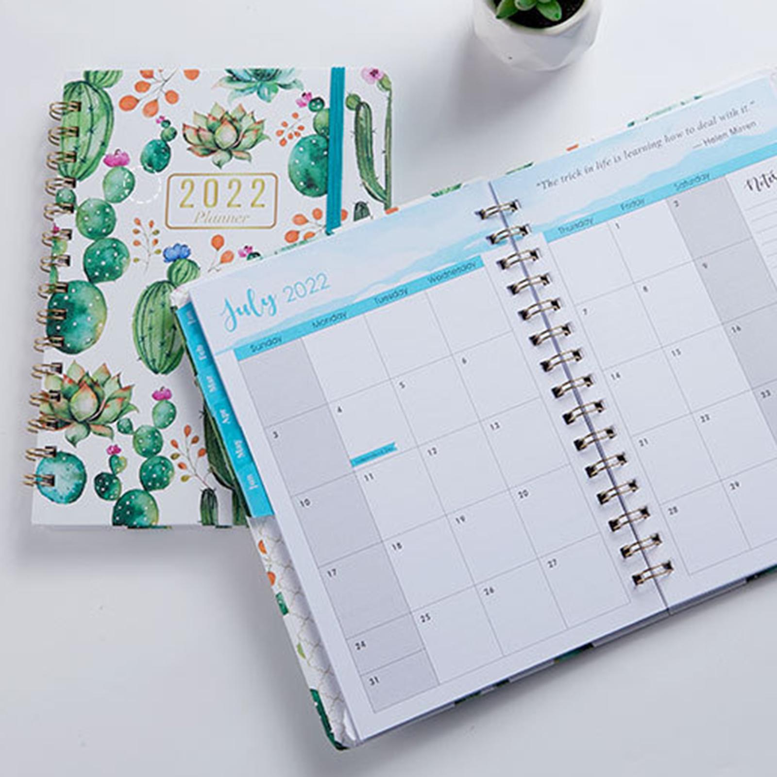 Portable 2022 Note Book Daily Business A5 Notepad for School Stationry Cactus