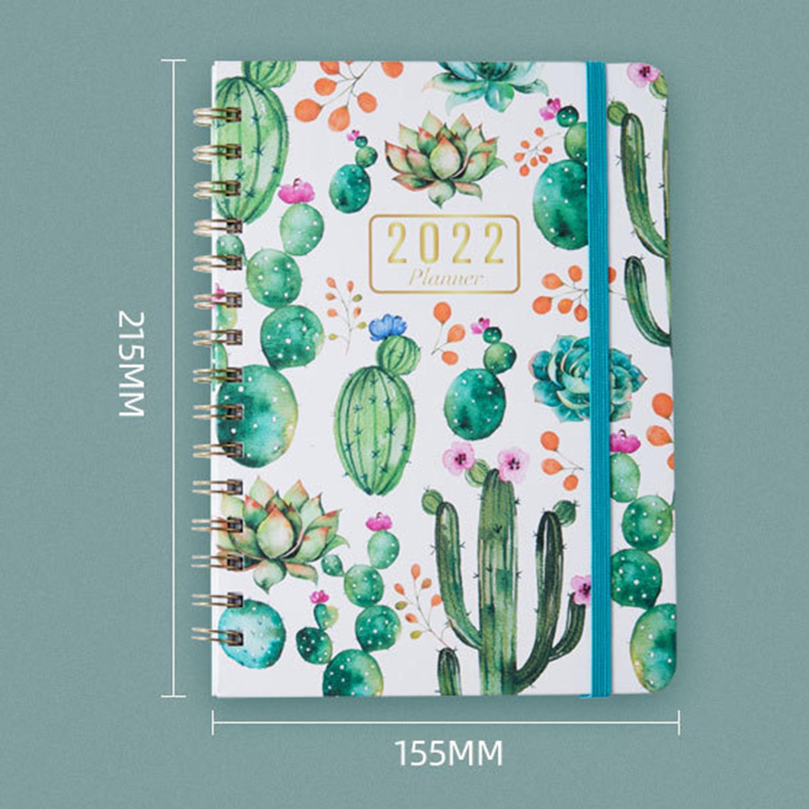 Portable 2022 Note Book Daily Business A5 Notepad for School Stationry Cactus
