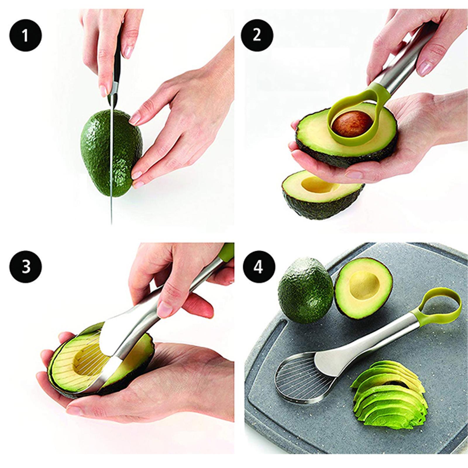 Avocado Slicer Peel Remover Corer with Grip Handle Dishwasher Safe