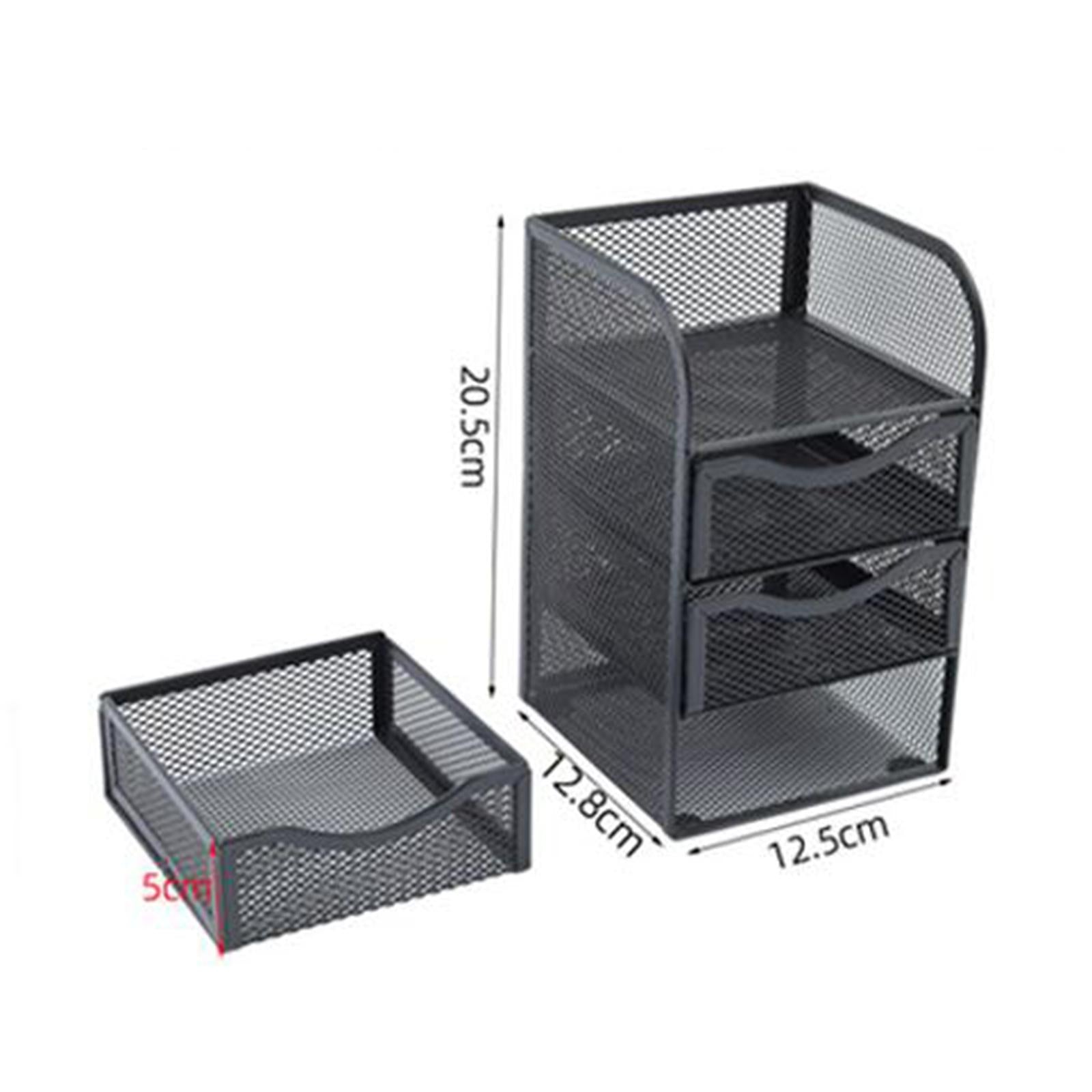 Letter Tray Organizer W/Sliding Drawer Metal 3-Tier for Folders Letter Bills