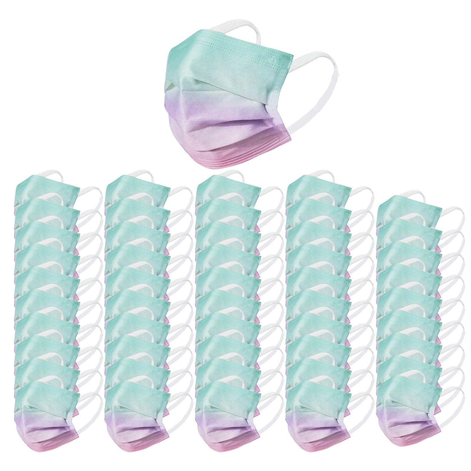 50 Pieces Disposable Face Masks for Home School Office Outdoor Work Travel C