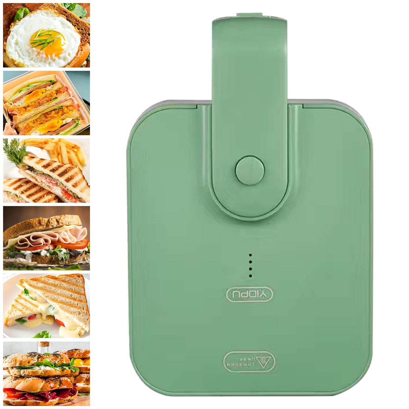 Electric Sandwich Maker Breakfast Machine Household Waffle Maker Green