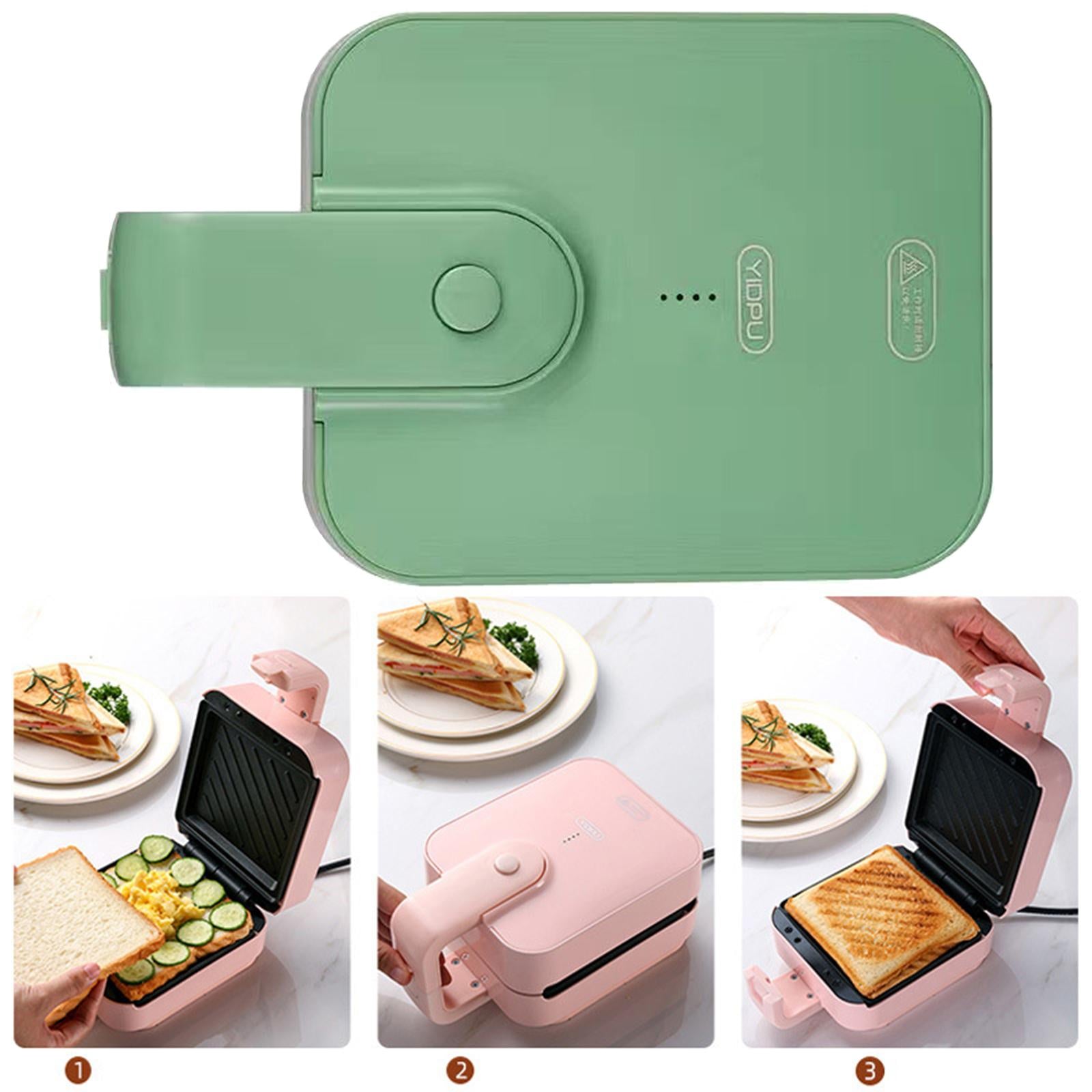 Electric Sandwich Maker Breakfast Machine Household Waffle Maker Green