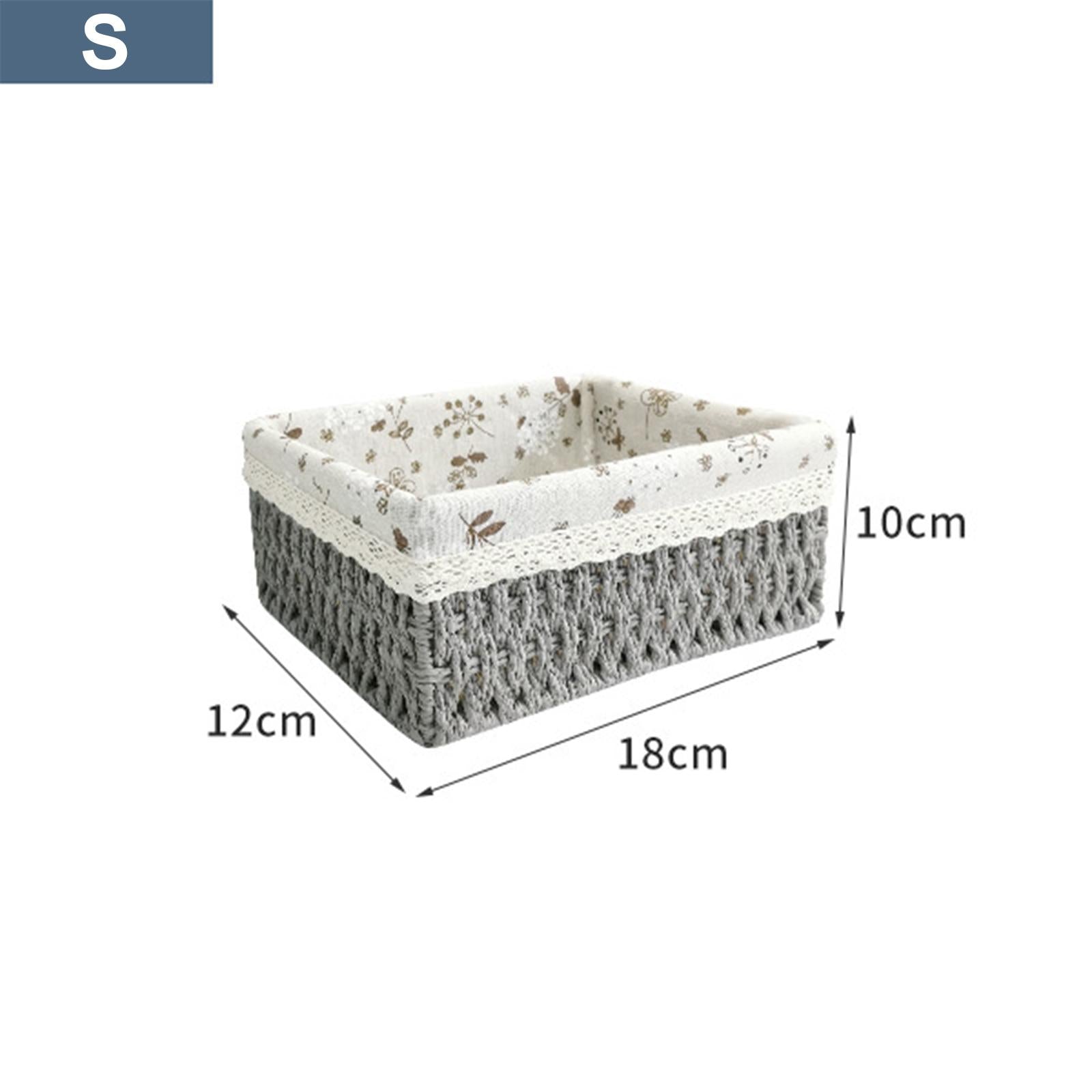 Multipurpose Rattan Storage Basket Household Items for Tabletop Kitchen medium grey A