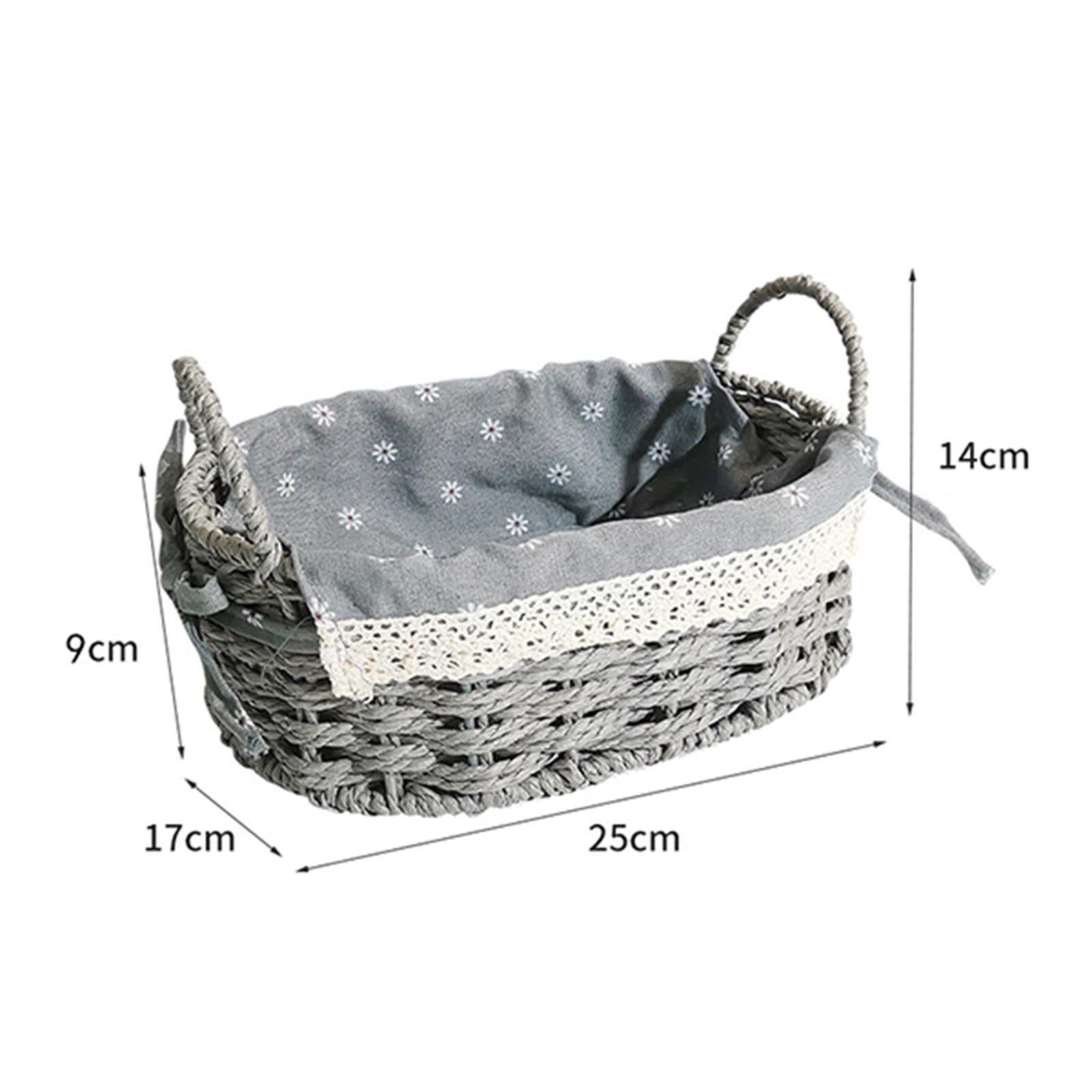 Multipurpose Rattan Storage Basket Household Items for Tabletop Kitchen medium grey C