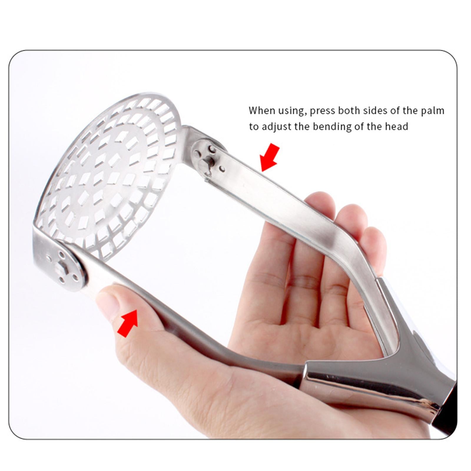 Potato Masher Potato Kitchen Tool for Banana Bread Potato Fruit Black Silver