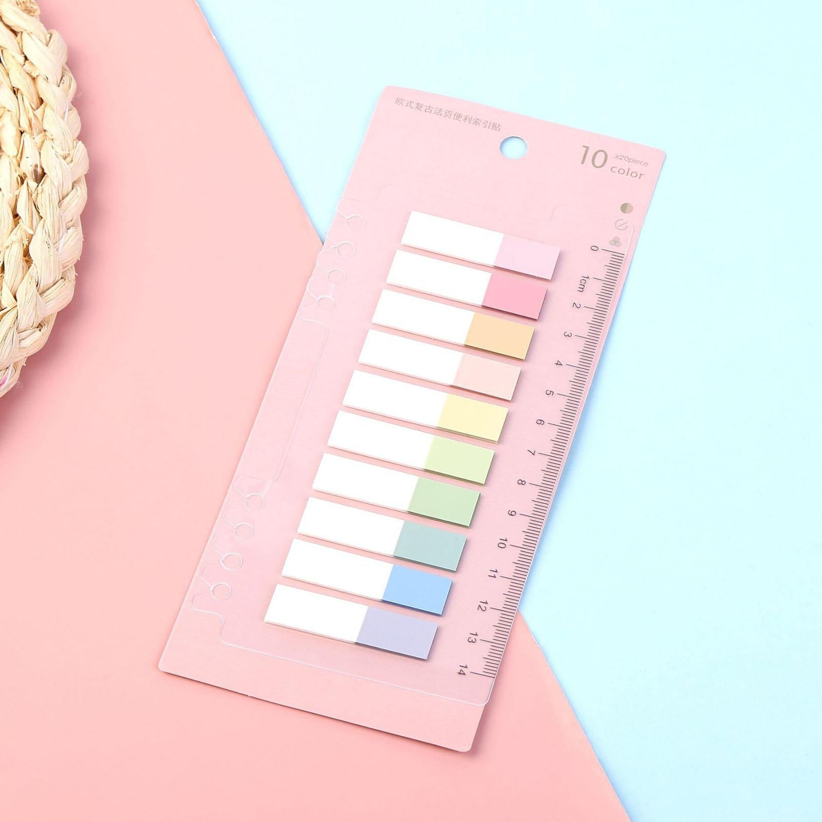 Writable Sticky Notes Index Tabs Macaron Labels Morandi for Filing Cabinets hale color