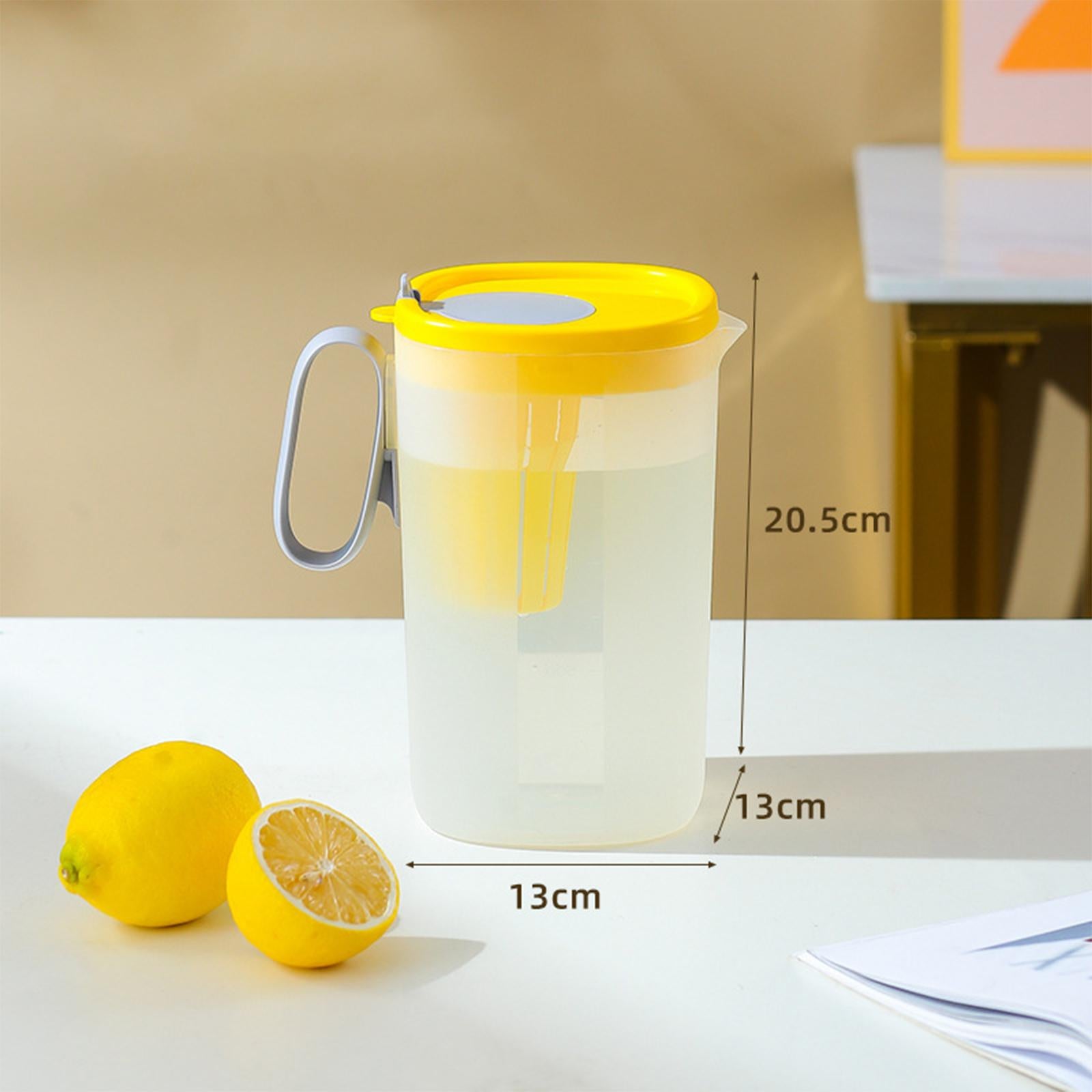 Plastic Pitcher Juice Jug Kettle Blooming Tea Pot for Cold Brew Coffee Juice Yellow