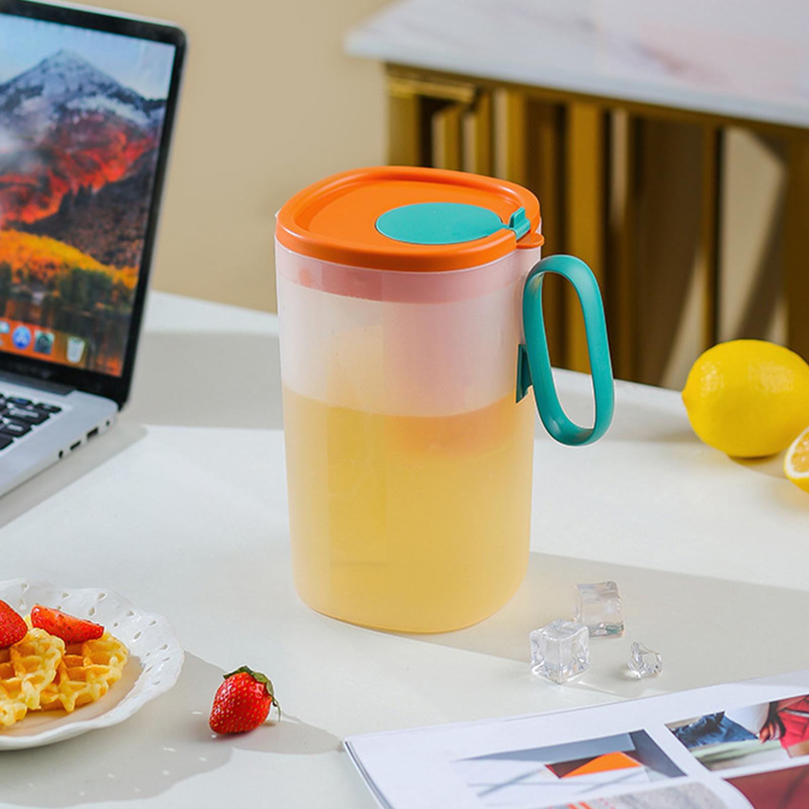 Plastic Pitcher Juice Jug Kettle Blooming Tea Pot for Cold Brew Coffee Juice Yellow