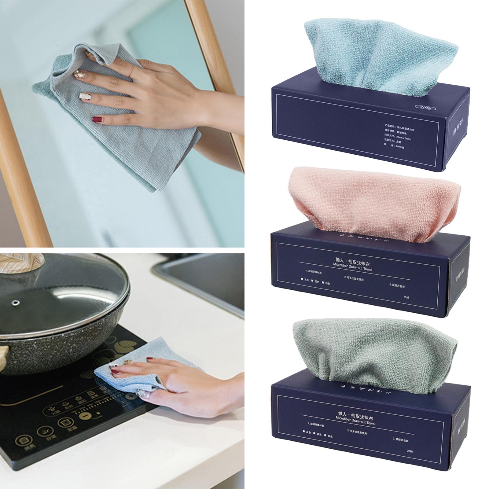 20Pcs Dish Towel Quick Drying Absorbent Bath Washcloth for Kitchen Blue