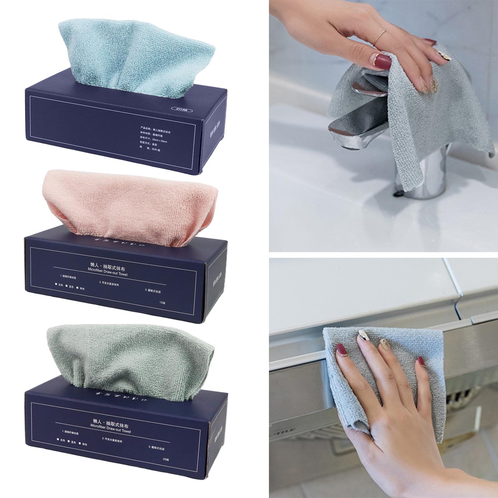 20Pcs Dish Towel Quick Drying Absorbent Bath Washcloth for Kitchen Blue